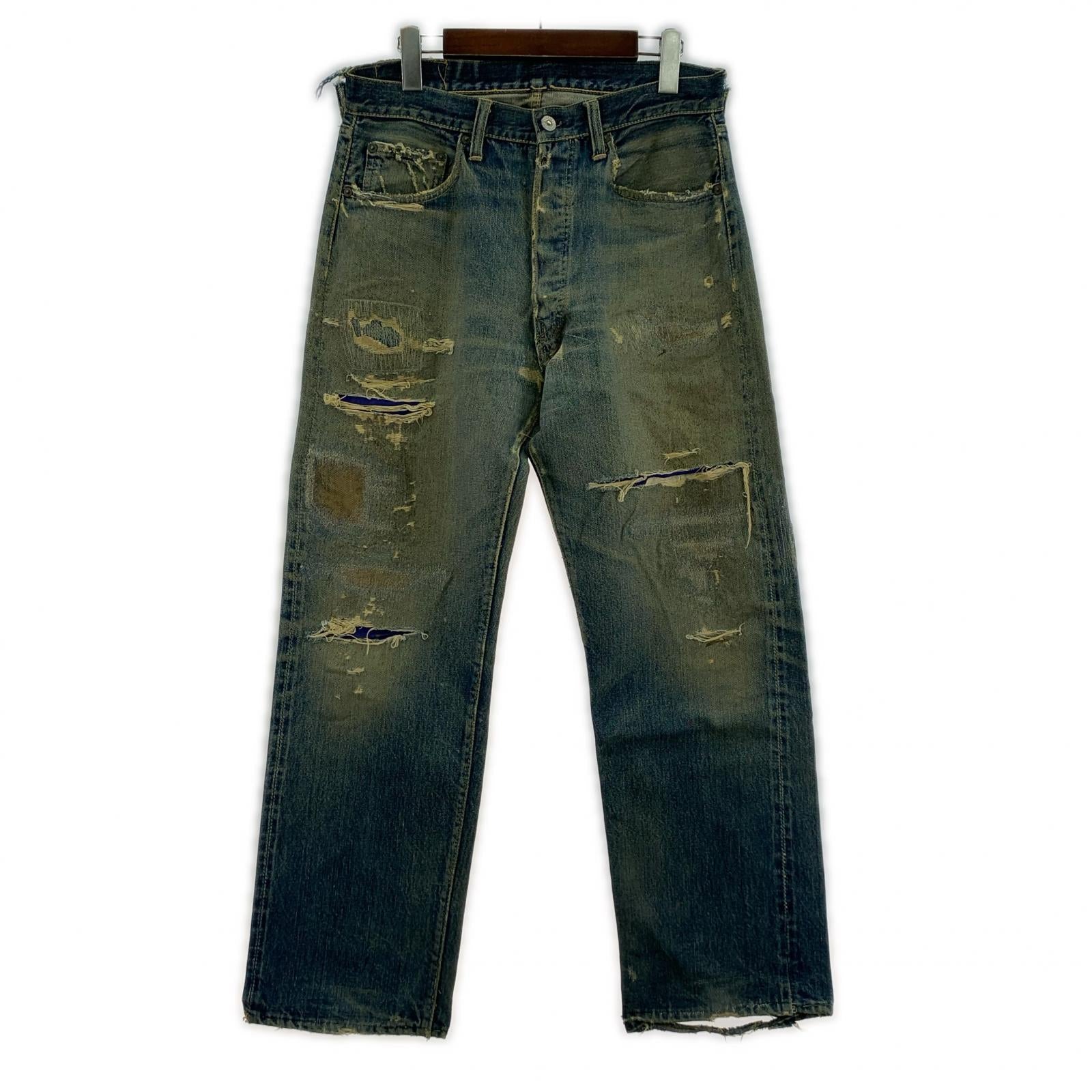 デニムパンツ 50s~60s 501XX ギャラ入り オフセット ブルー