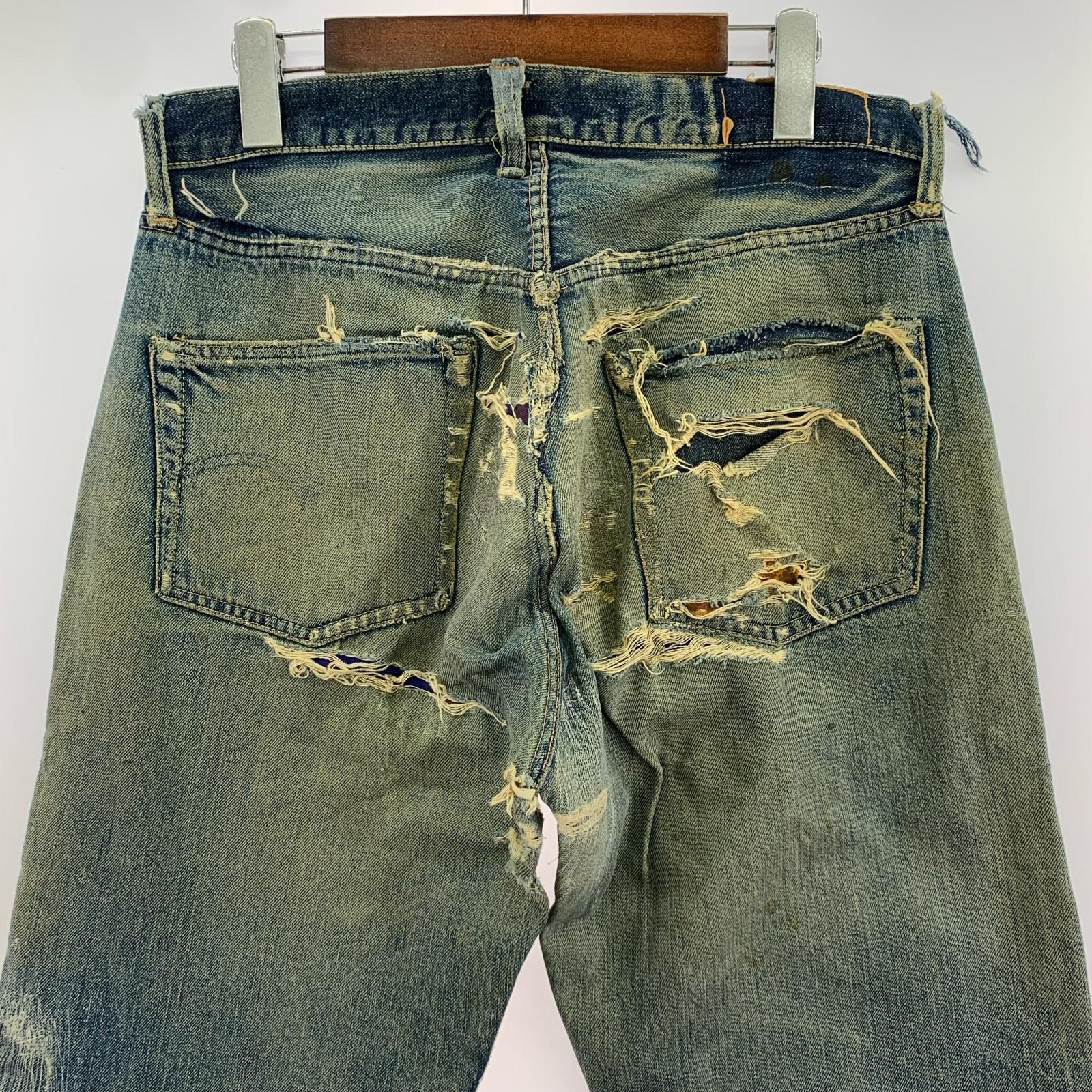 デニムパンツ 50s~60s 501XX ギャラ入り オフセット ブルー