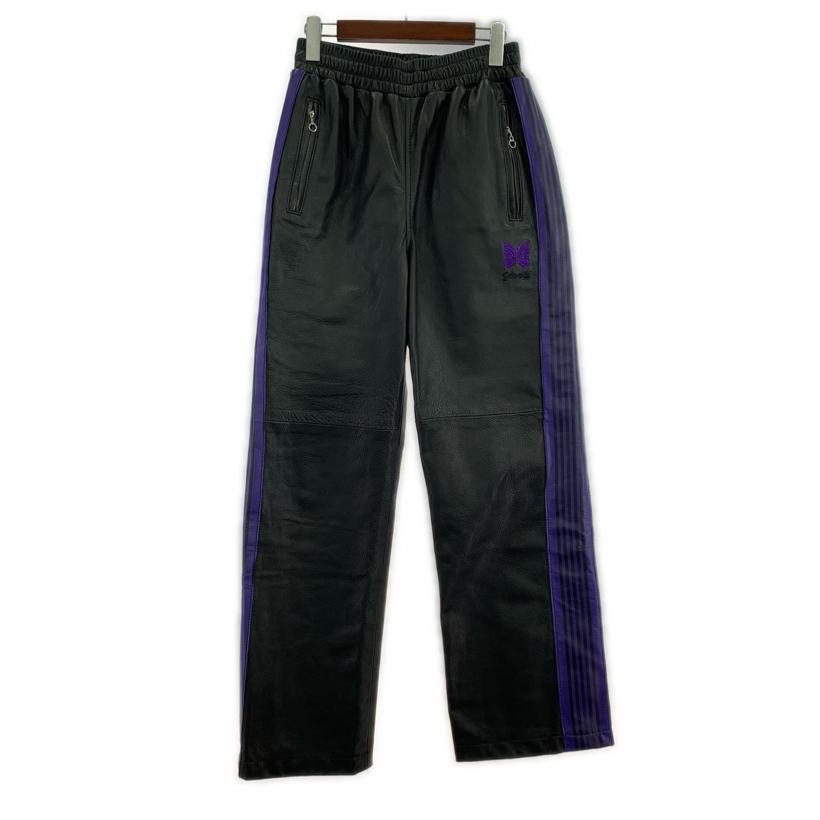 パンツ Needles×schott LEATHER TRACK PANTS 7823215013 黒 (S) S ブラック