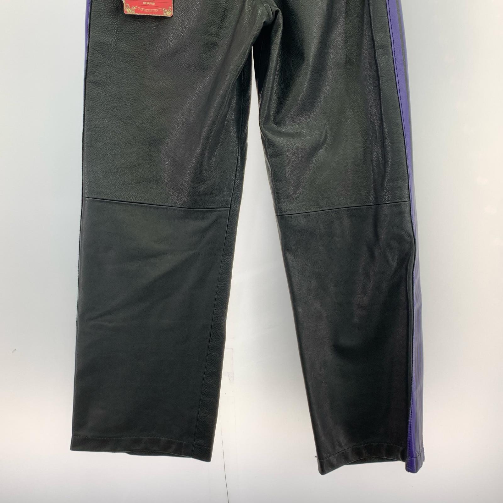 パンツ Needles×schott LEATHER TRACK PANTS 7823215013 黒 (S) S ブラック