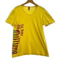 半袖Ｔシャツ john galiano ニュースペーパープリントS/Sカットソー　黄 イエロー