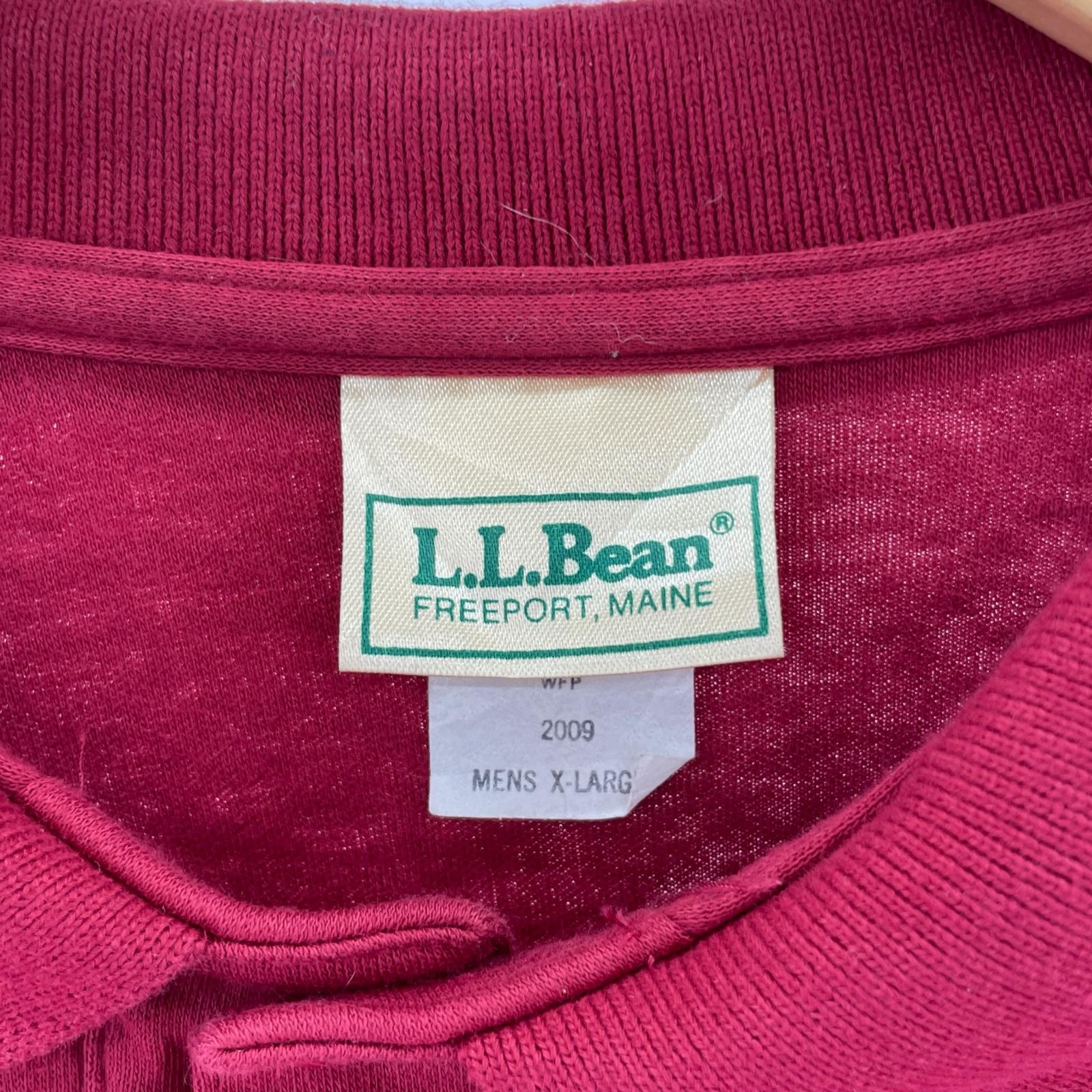 長袖Ｔシャツ L.L.Bean L/Sコットンポロ　赤 レッド