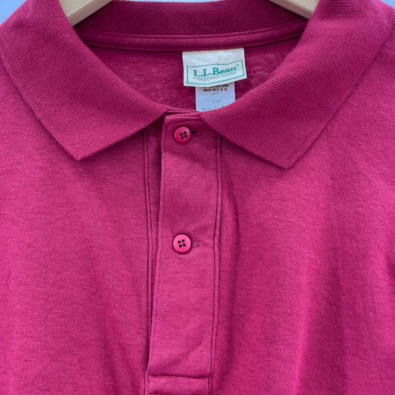 長袖Ｔシャツ L.L.Bean L/Sコットンポロ　赤 レッド