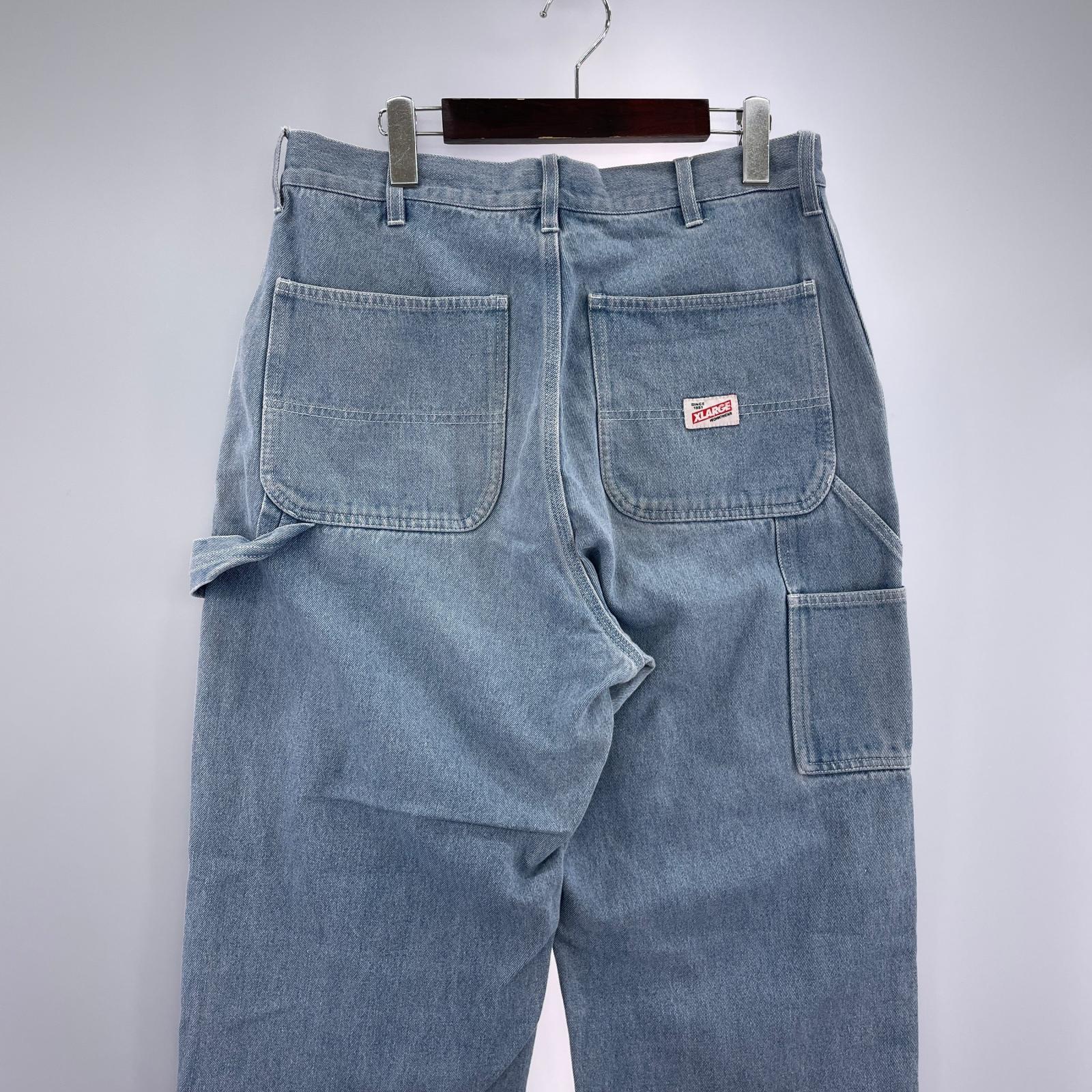 デニムパンツ XLARGE ダブルニーデニム 34 ブルー