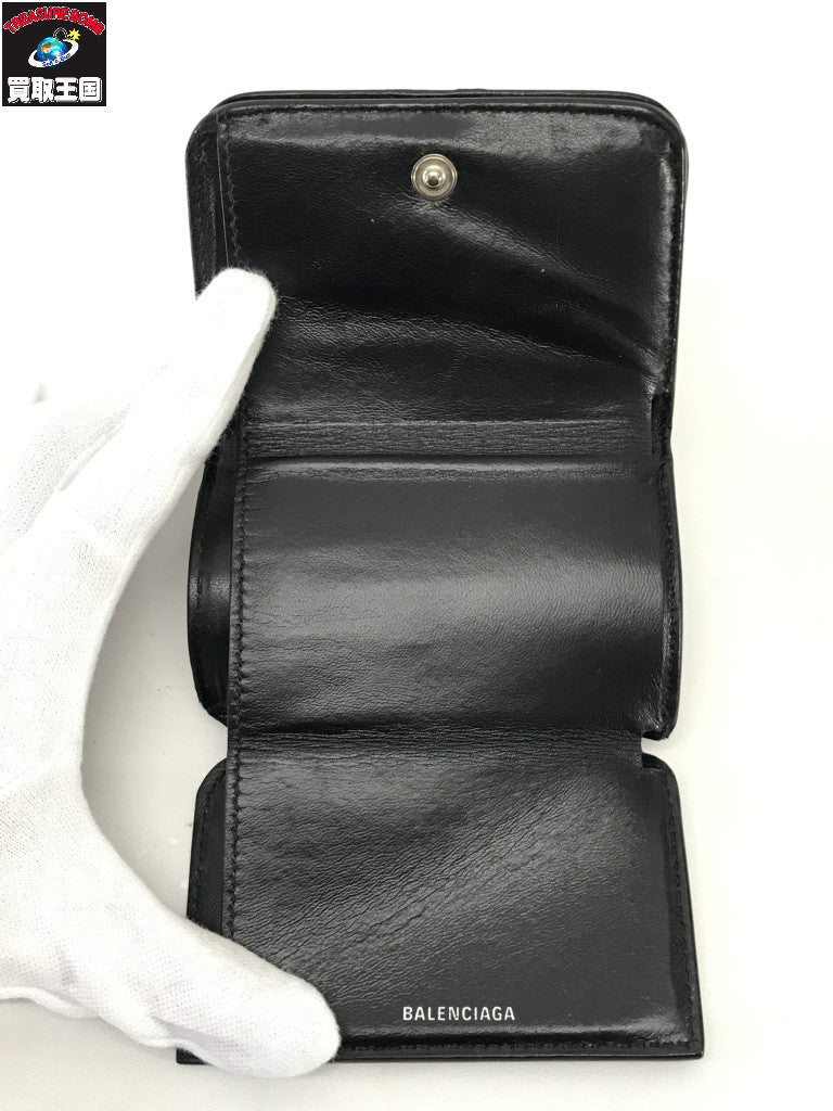 3つ折り エブリデイ レオパード 茶黒 593813