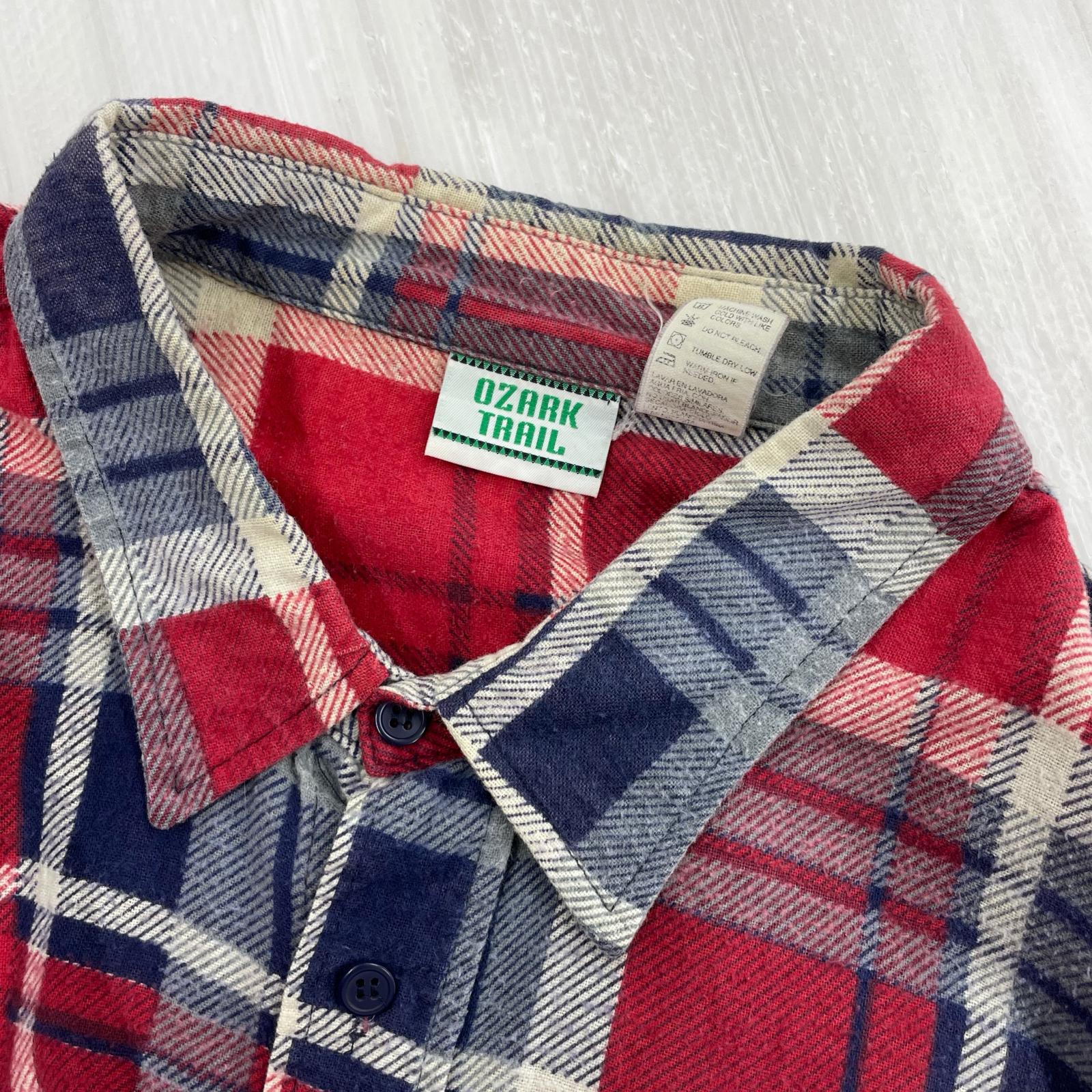 長袖シャツ OZARK TRAIL 90S チェックシャツ 赤 (３XL) レッド