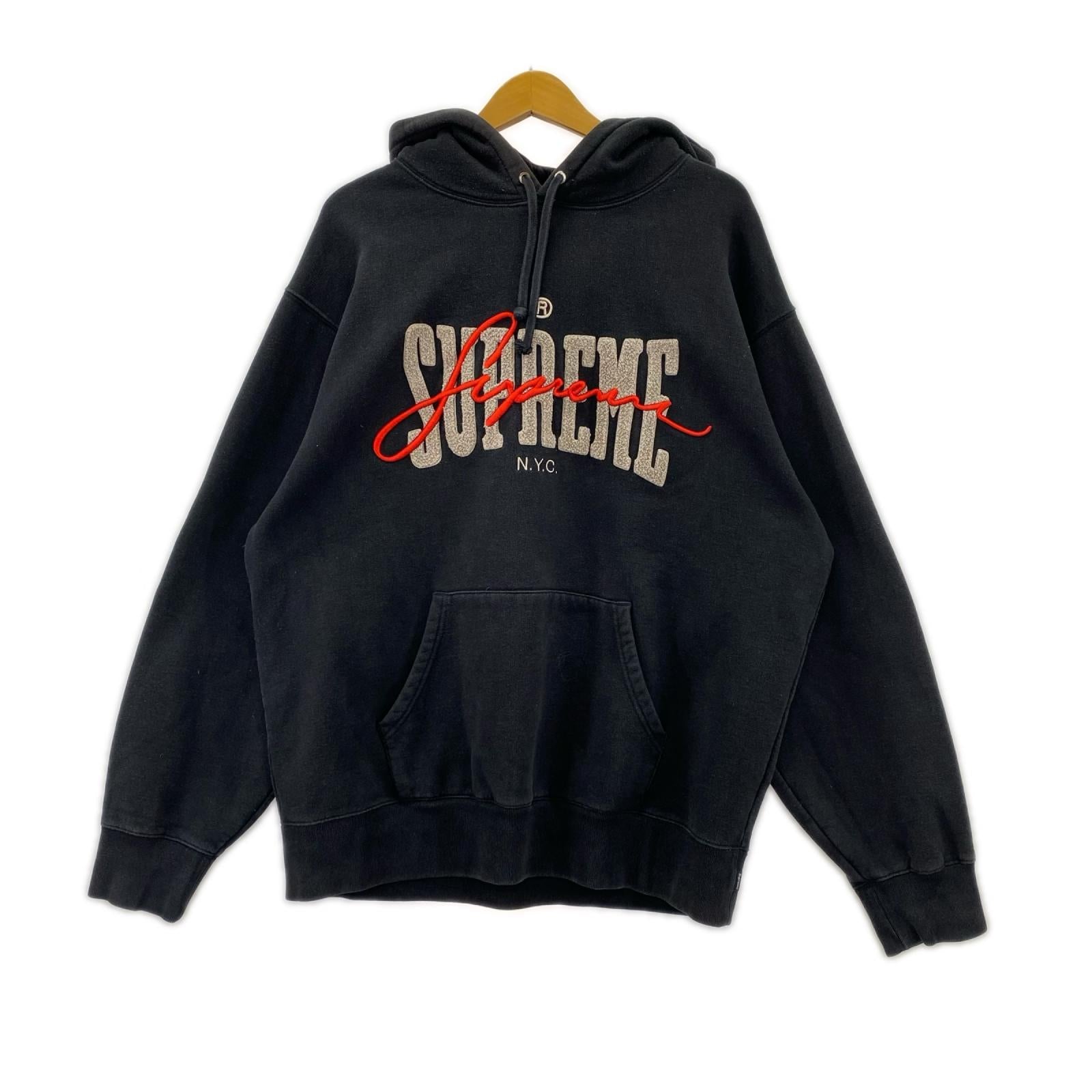 パーカー 22SS Embroidered Chenille Hooded 黒 (L) L ブラック