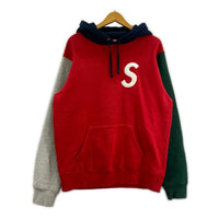 パーカー S Logo Colorblocked Hooded M レッド