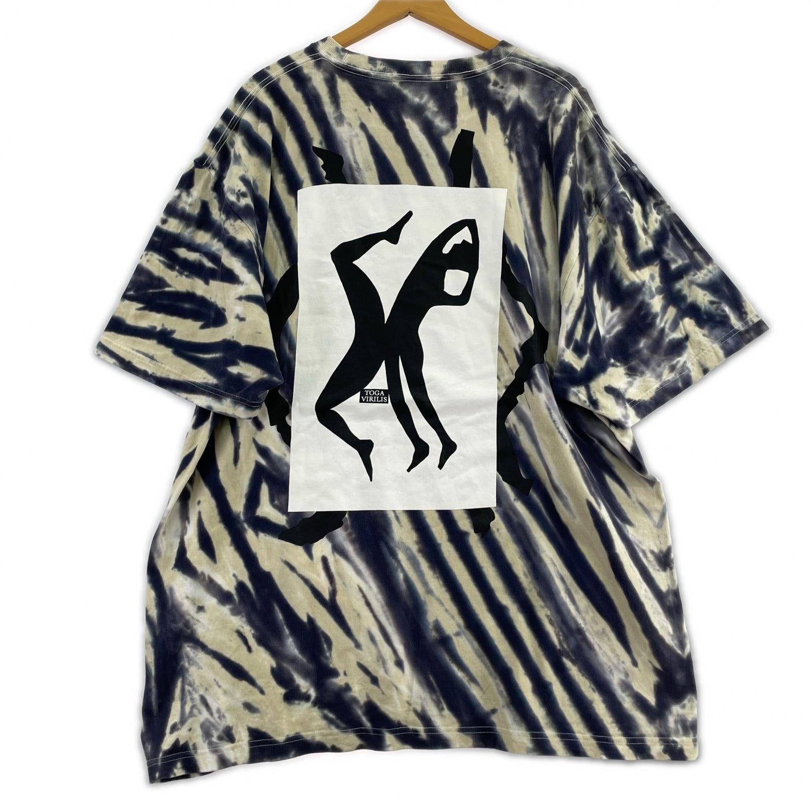 半袖Ｔシャツ タイダイ柄　S/Sカットソー　青　白