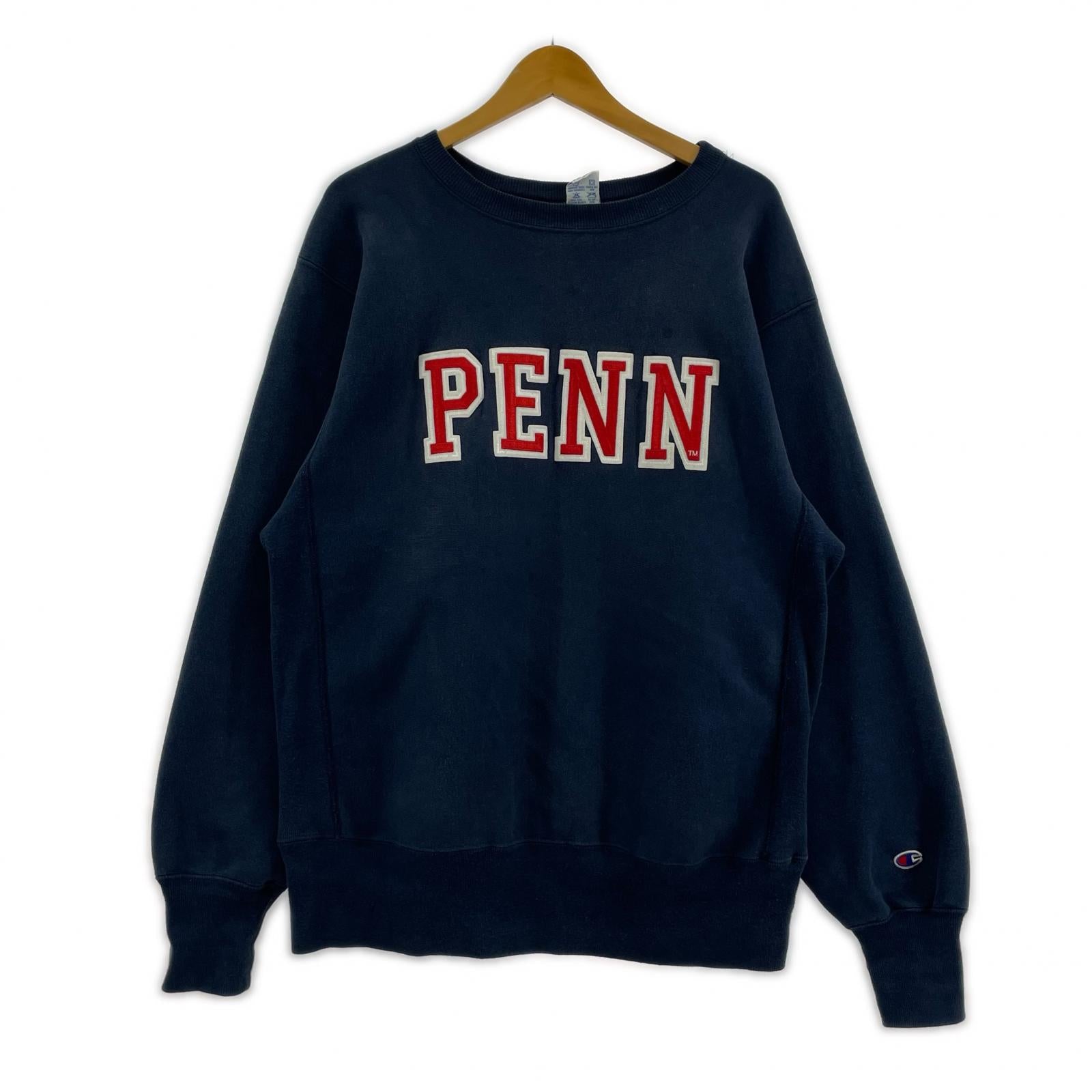 スウェット USA製 刺繍タグ REVERSE WEAVE PENN 紺 (L) L