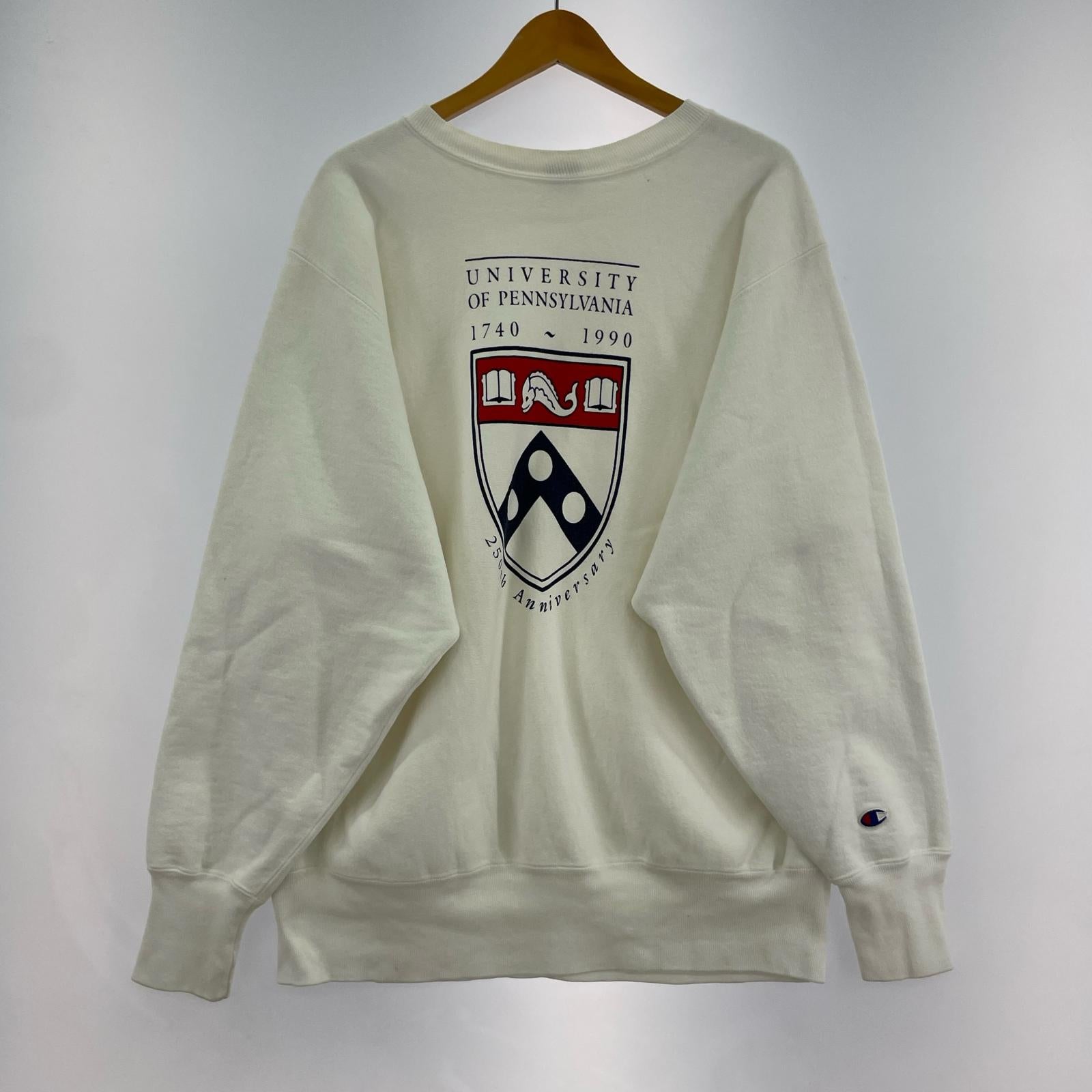 スウェット ペンシルベニア 250周年 REVERSE WEAVE 白 (XL) LL ホワイト