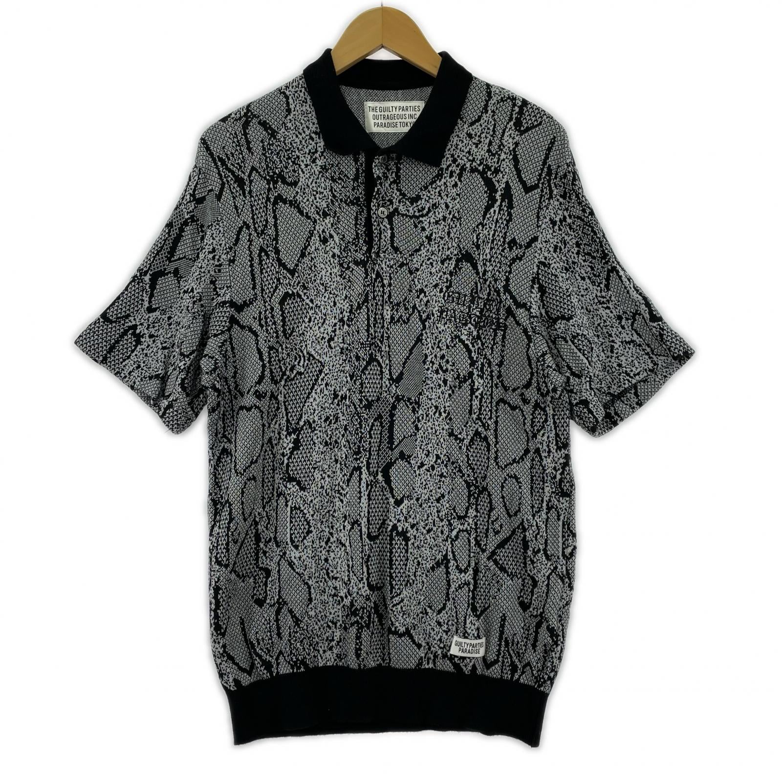 長袖シャツ WACKO MARIA　ポロシャツ　パイソン S S ブラック
