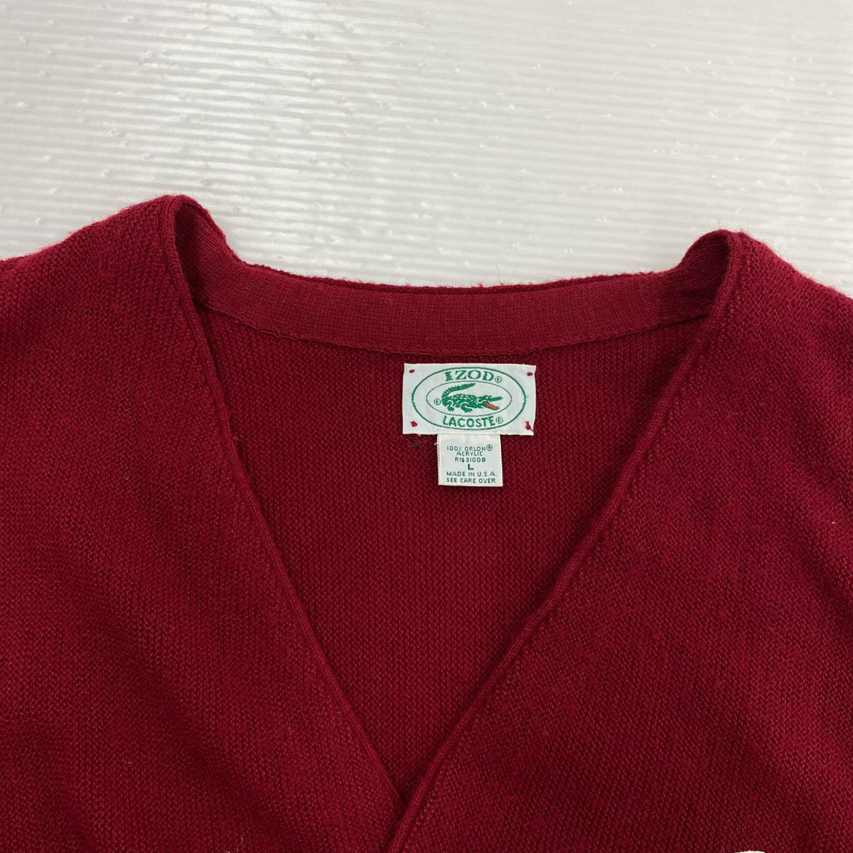 カーディガン IZOD USA製 赤（L） L レッド