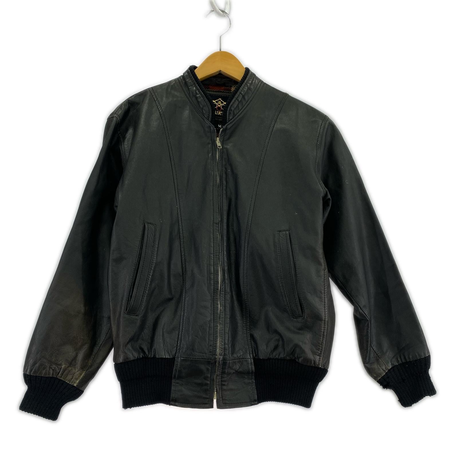 レザージャケット DE-LUXE LEATHER WEAR 黒 (M) M ブラック