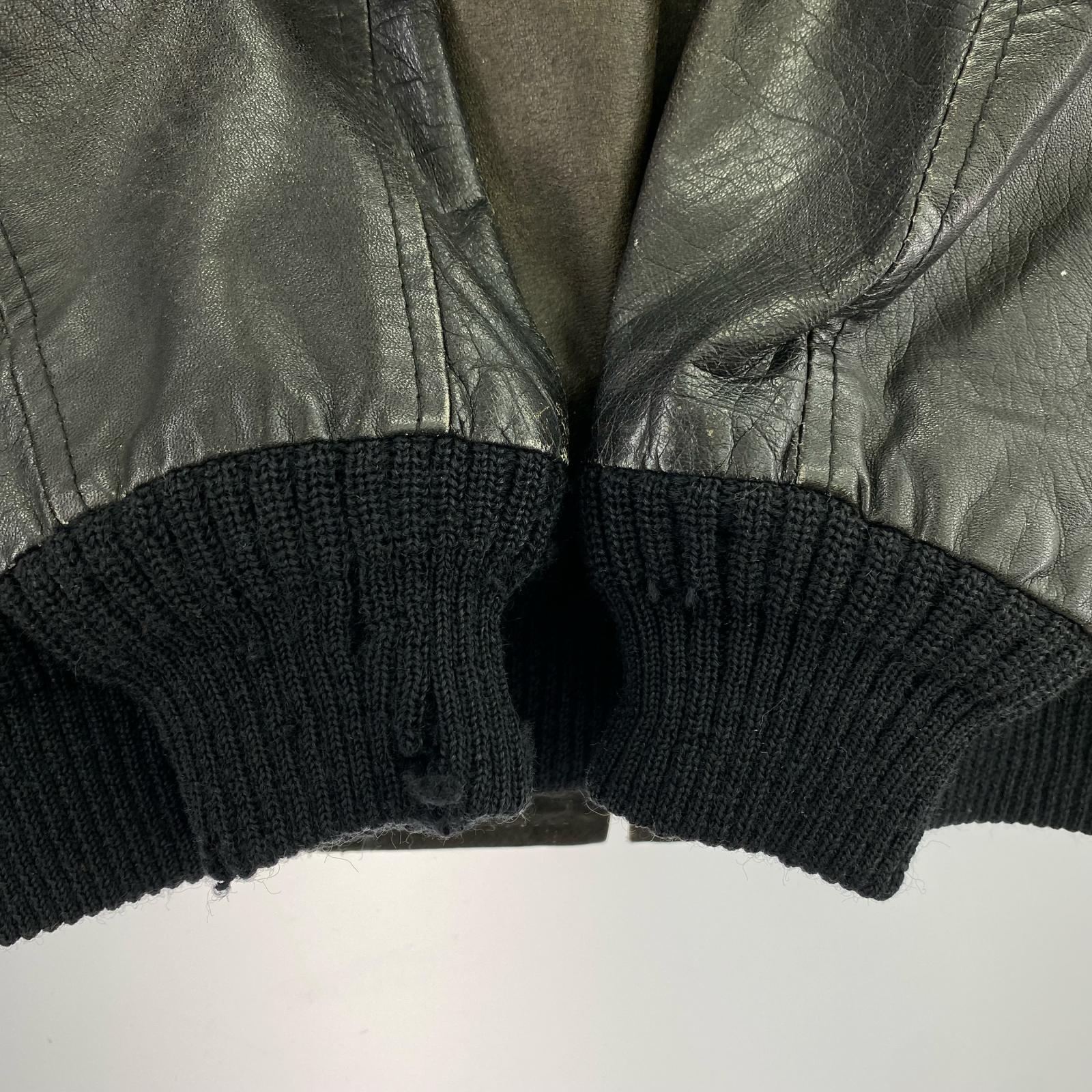 レザージャケット DE-LUXE LEATHER WEAR 黒 (M) M ブラック