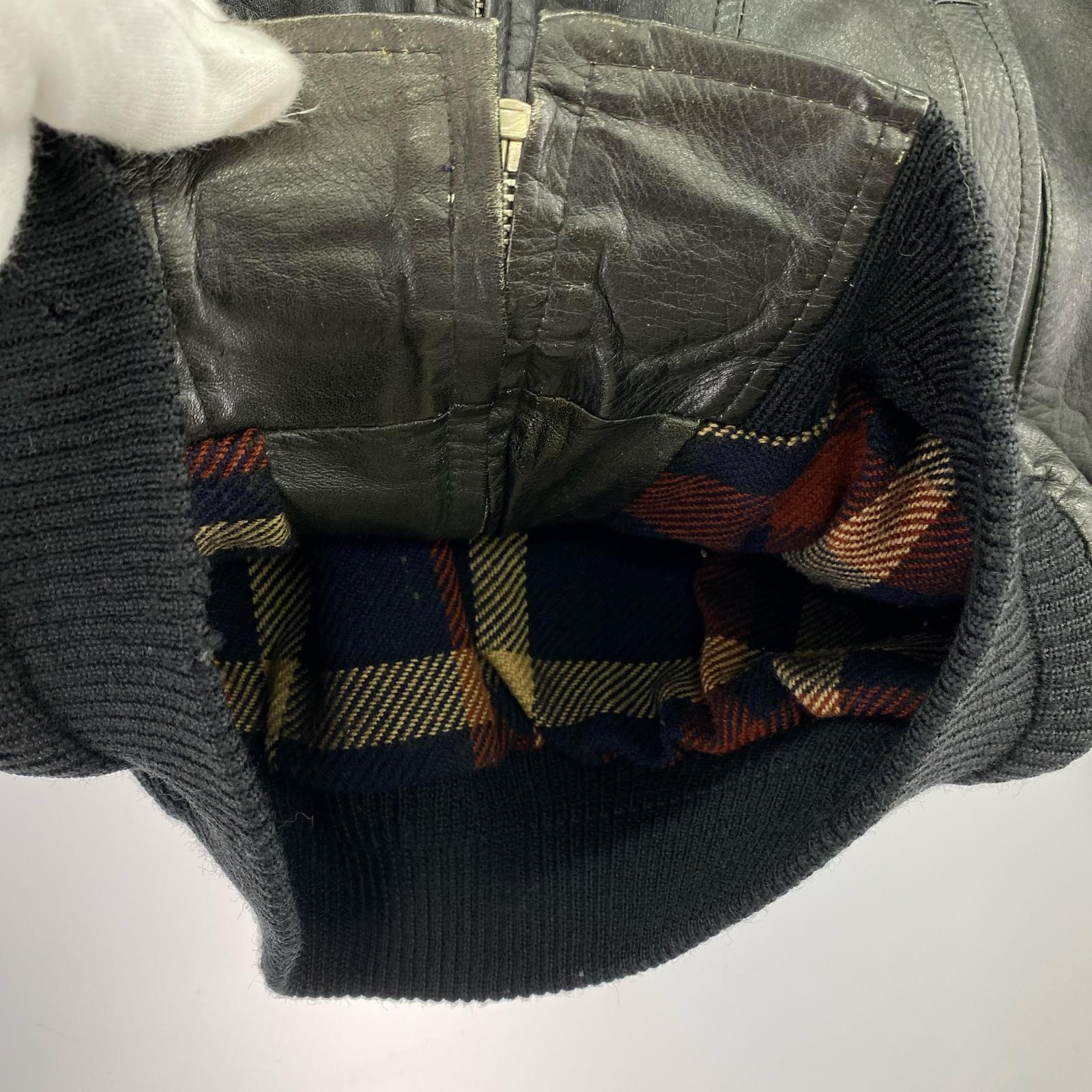 レザージャケット DE-LUXE LEATHER WEAR 黒 (M) M ブラック