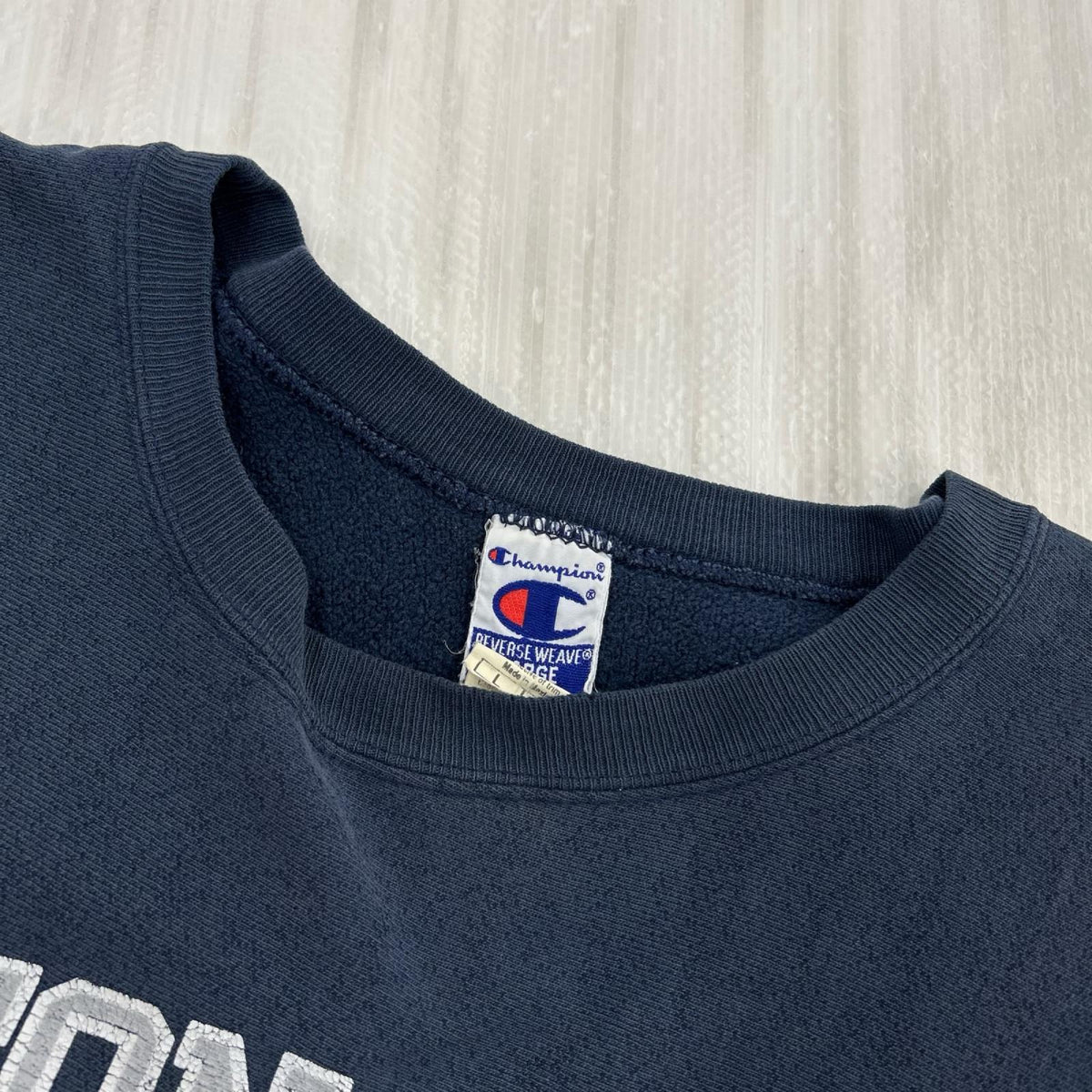 スウェット Champion 90s ｶﾚｯｼﾞﾛｺﾞ REVERSE WEAVE 紺 (L) L ネイビー