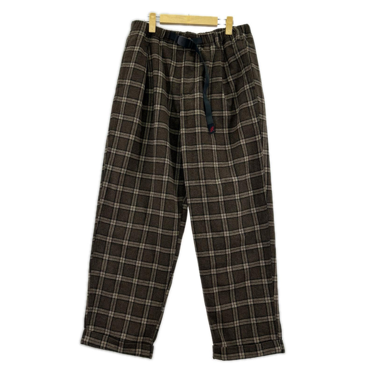 パンツ Wool Blend Tuck Tapered Pant L ブラウン