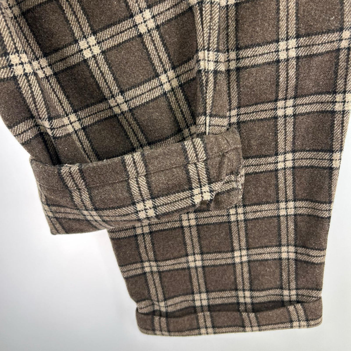 パンツ Wool Blend Tuck Tapered Pant L ブラウン