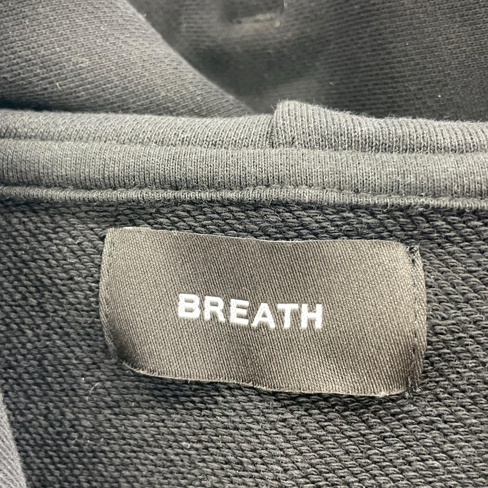 パーカー BREATH/OLD ENGLISH LOGO RHINESTONE/M M ブラック