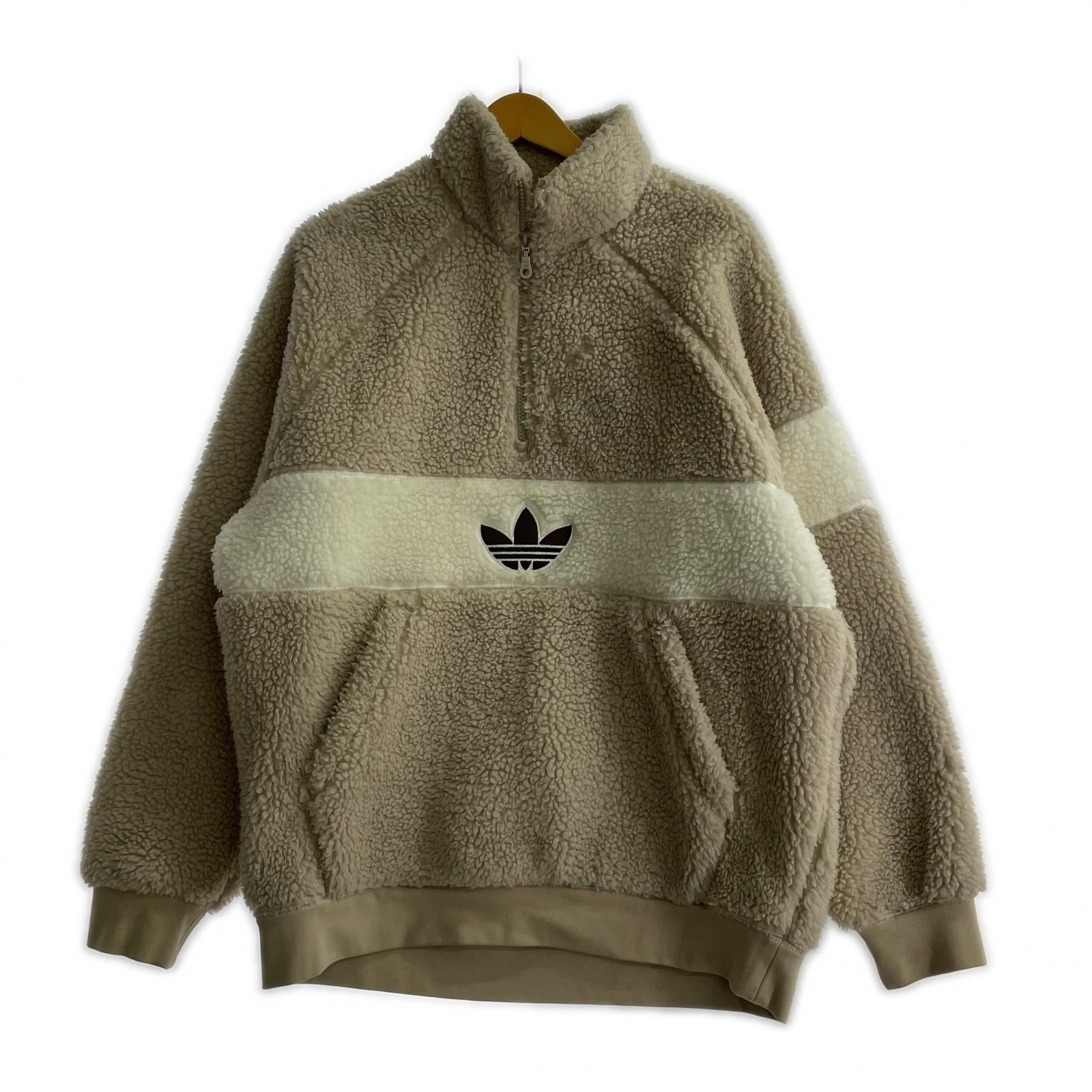 スウェット ハーフジップ ボアフリース (L) L ベージュ