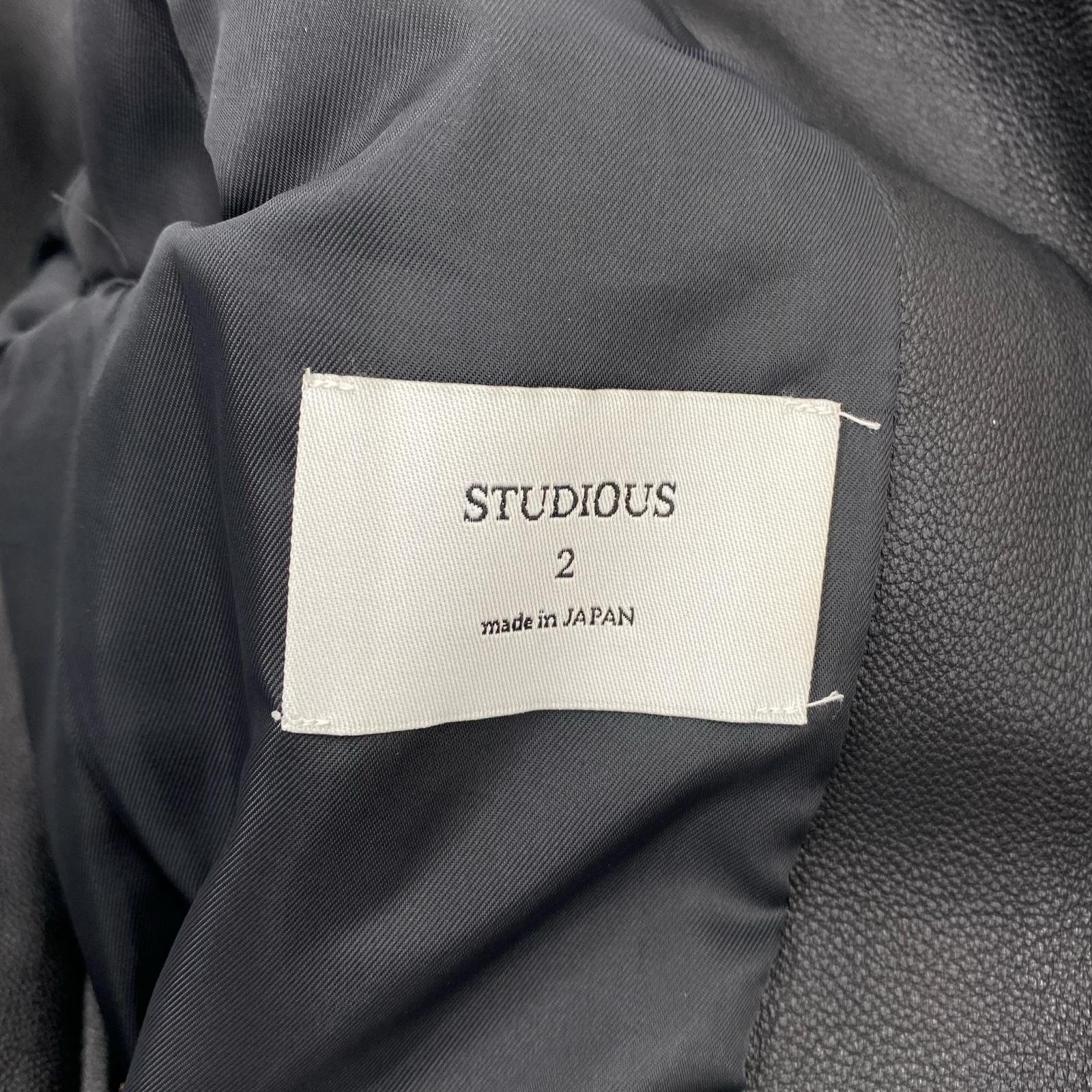 レザージャケット STUDIOUS シングルライダースジャケット 黒 (2) 2 ブラック