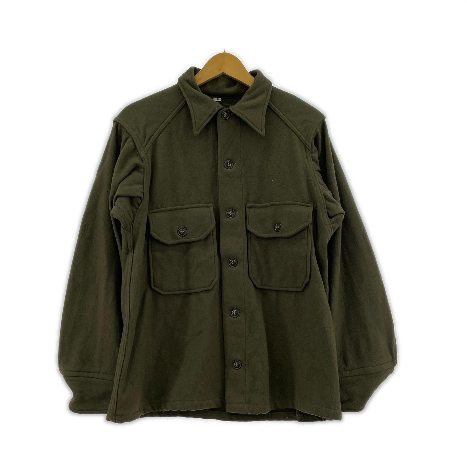 長袖シャツ USARMY ウールシャツ M グリーン