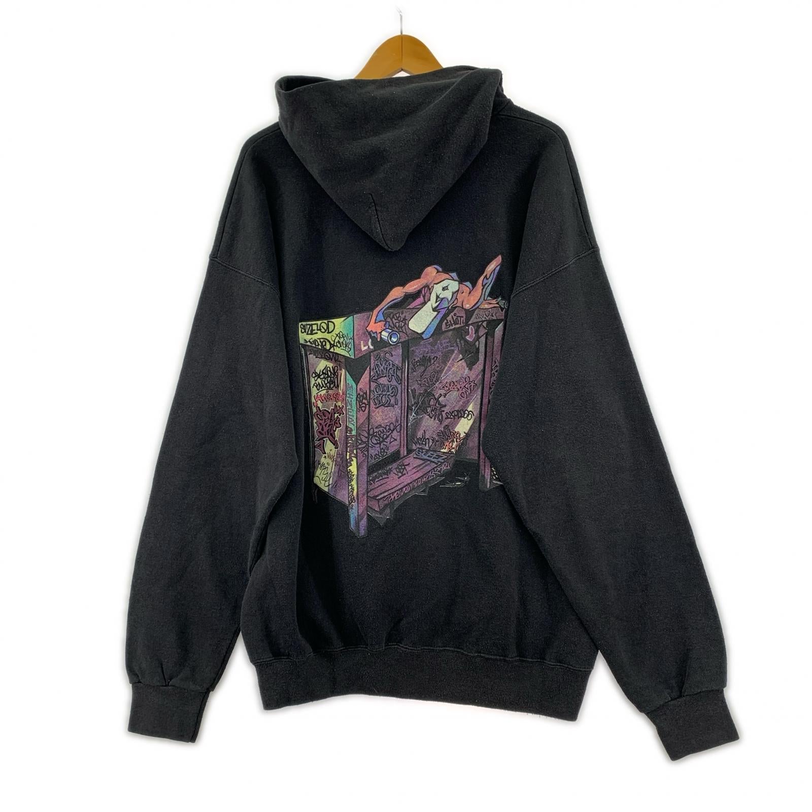 パーカー 90s CONART グラフィック (XL) 黒 ブラック