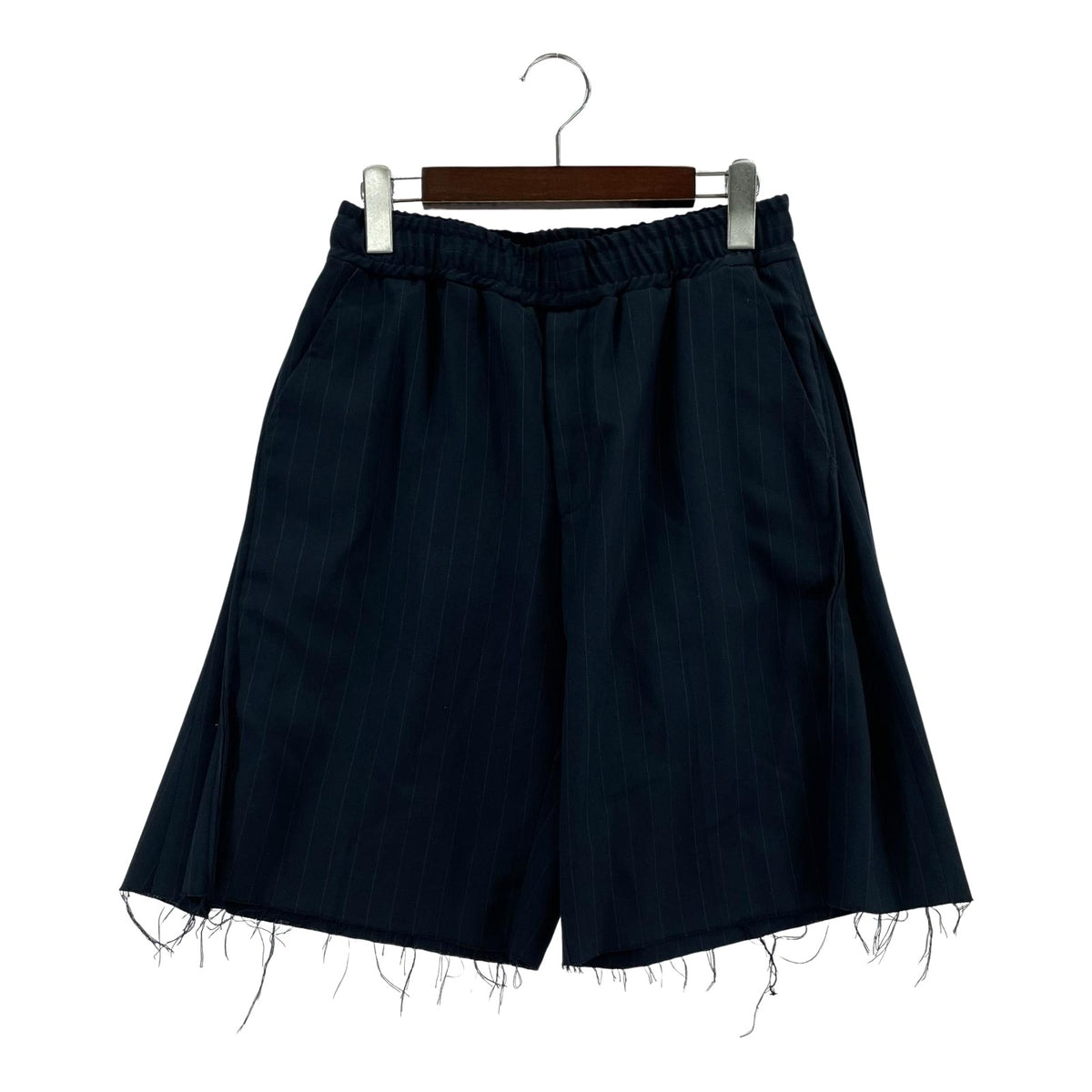 ショートパンツ OLD PARK ストライプ カットオフ ショーツ M ネイビー