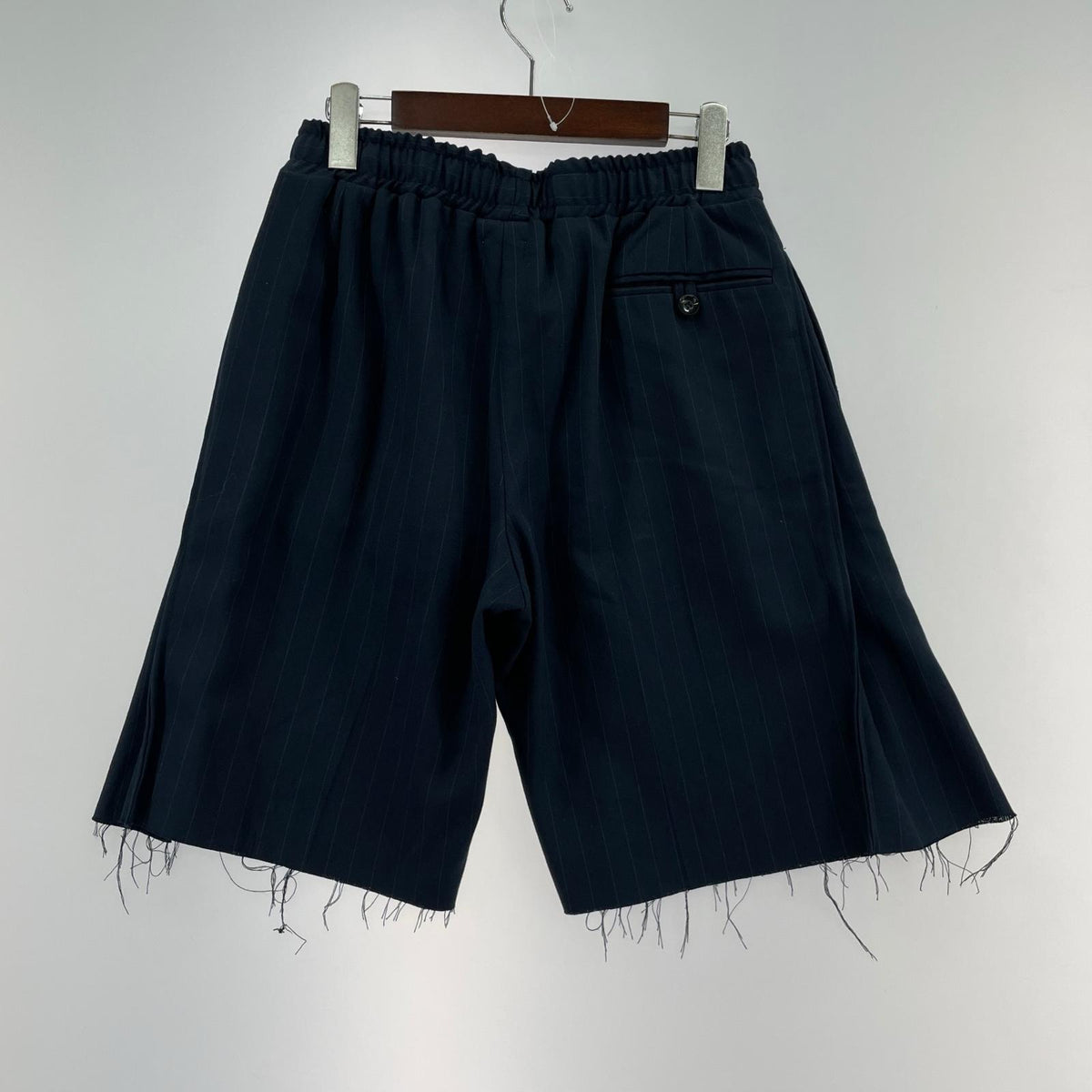 ショートパンツ OLD PARK ストライプ カットオフ ショーツ M ネイビー