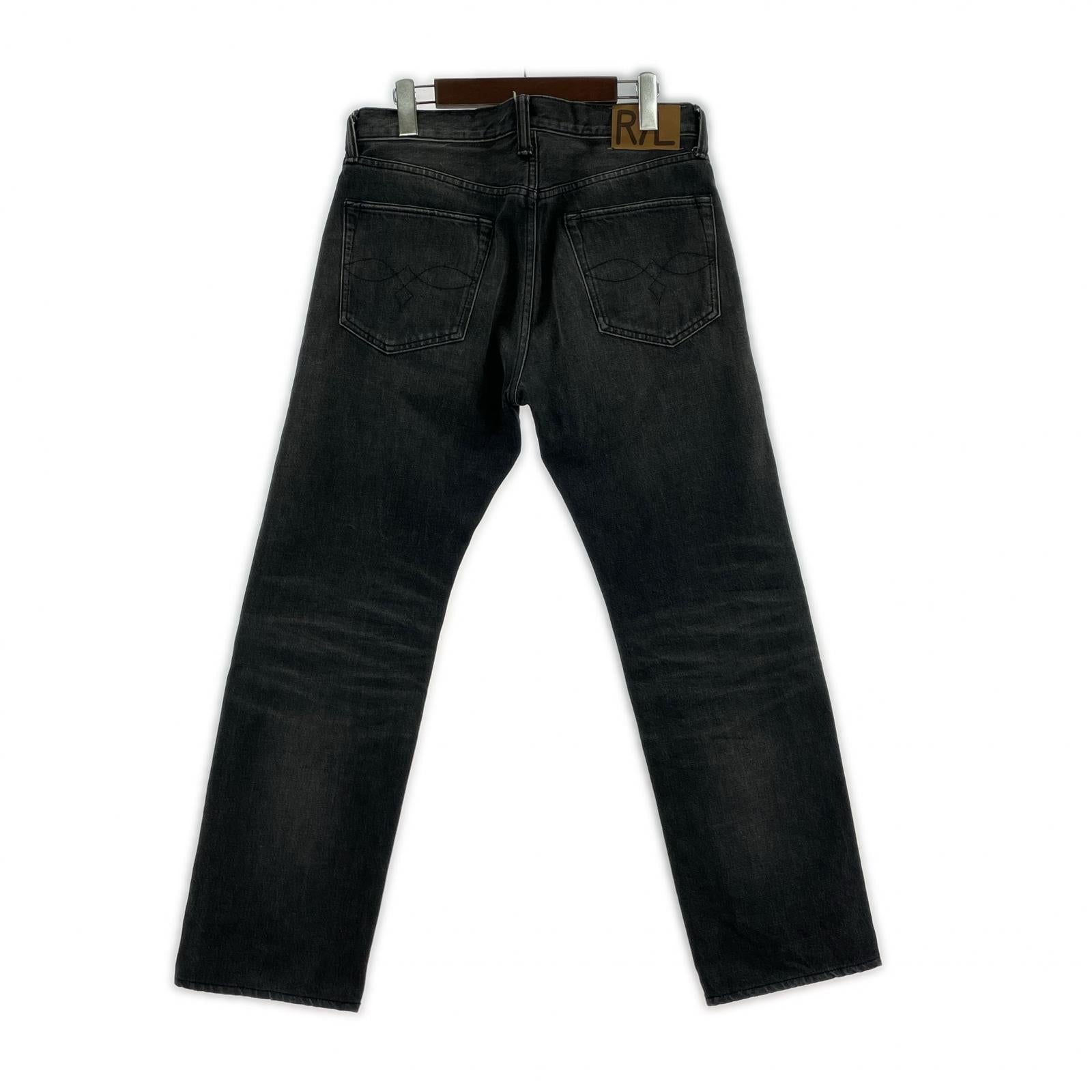 デニムパンツ RRL ストレートフィット ブラックウォッシュ デニムパンツ 29×30 ブラック