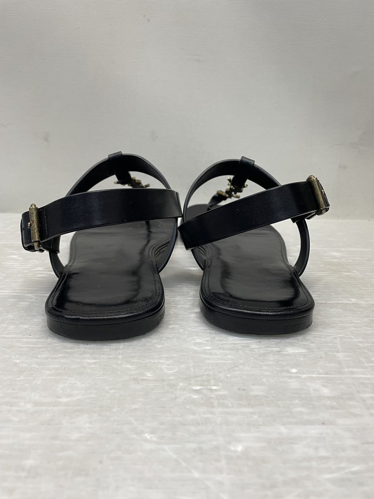 SAINT LAURENT PARIS YSLロゴ ストラップ サンダル 43 ブラック