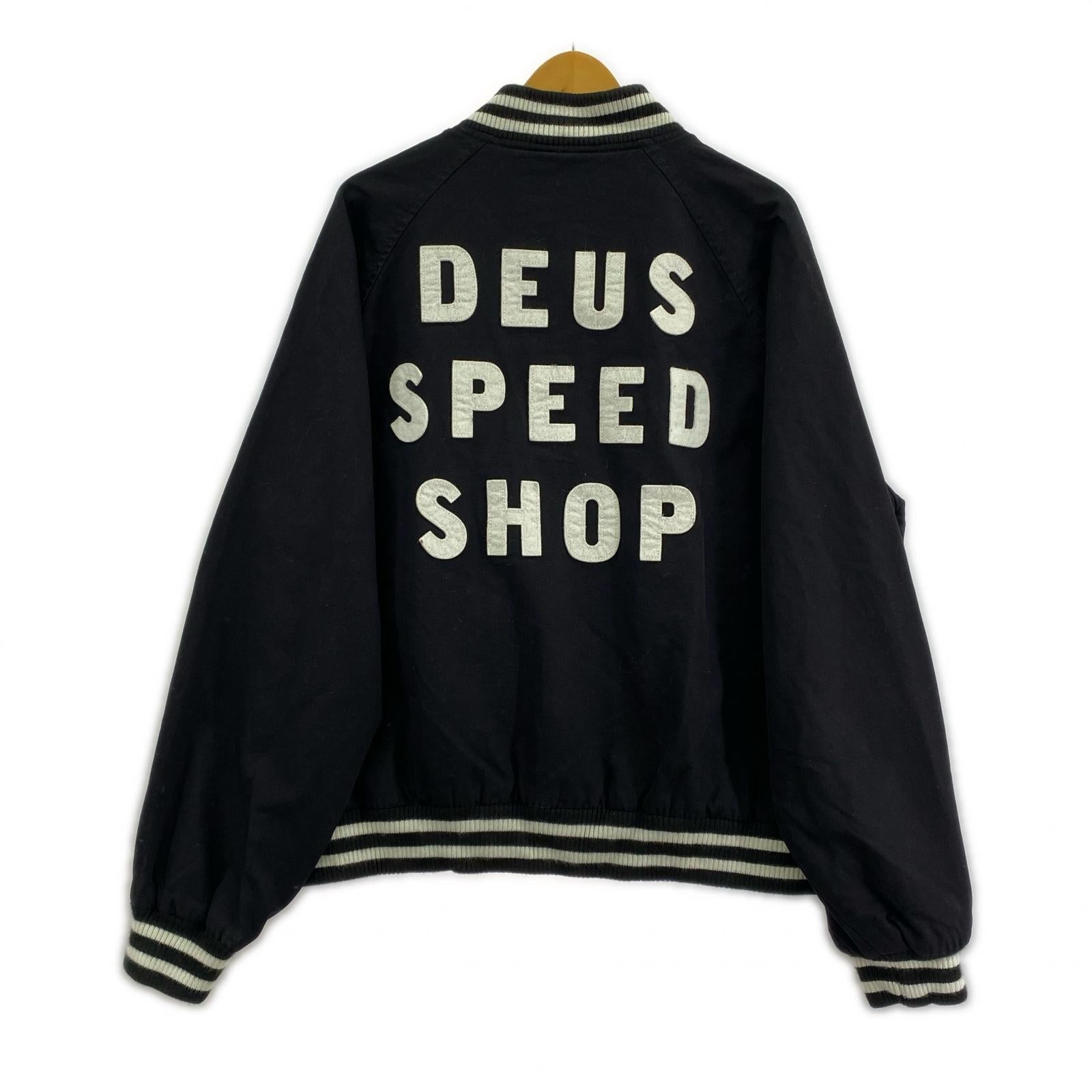 ジャケット DEUS EX MACHINA Stadium Jacket 黒 (M) M ブラック