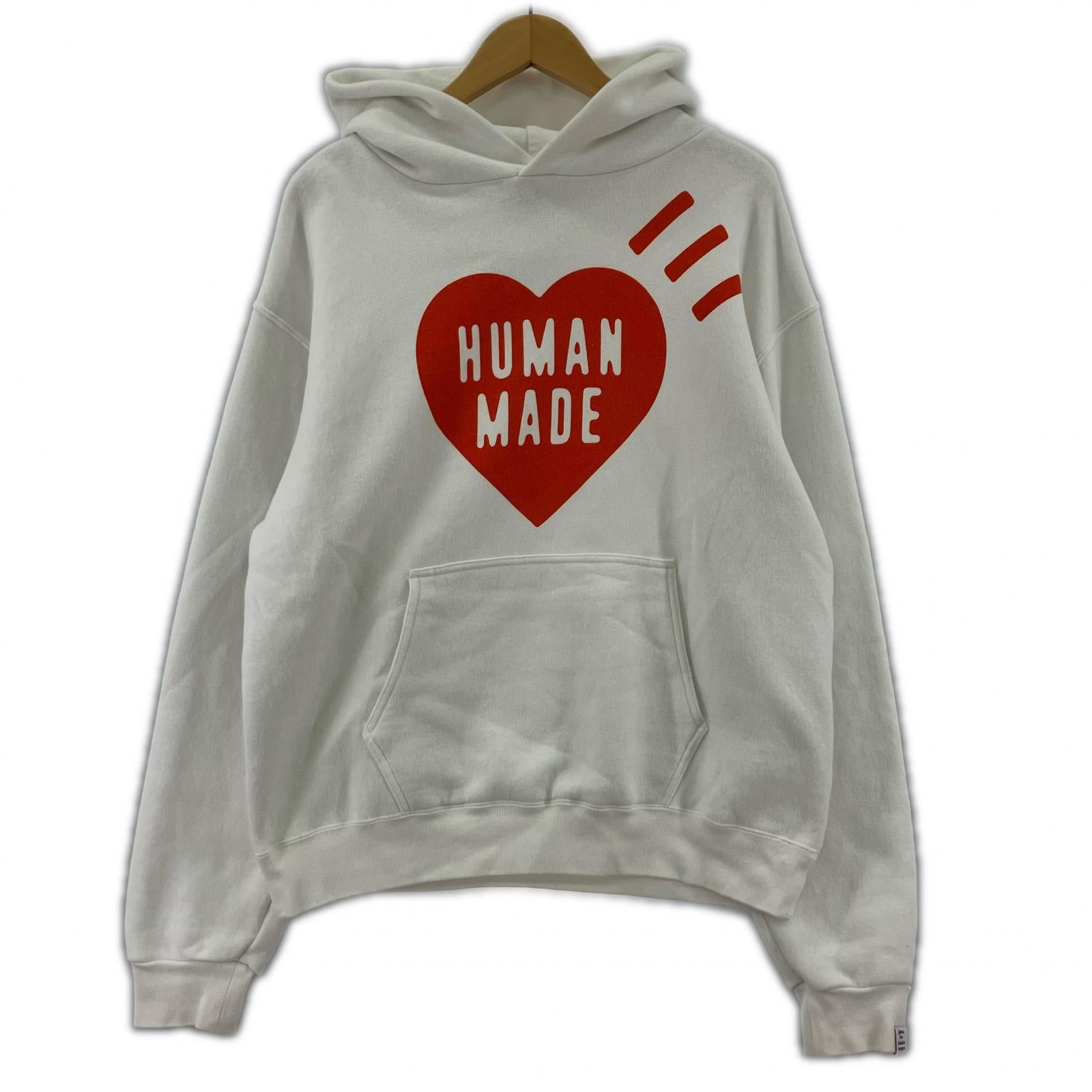 パーカー HUMAN MADE HEART LOGO SWEAT HOODIE 白 (M) M ホワイト