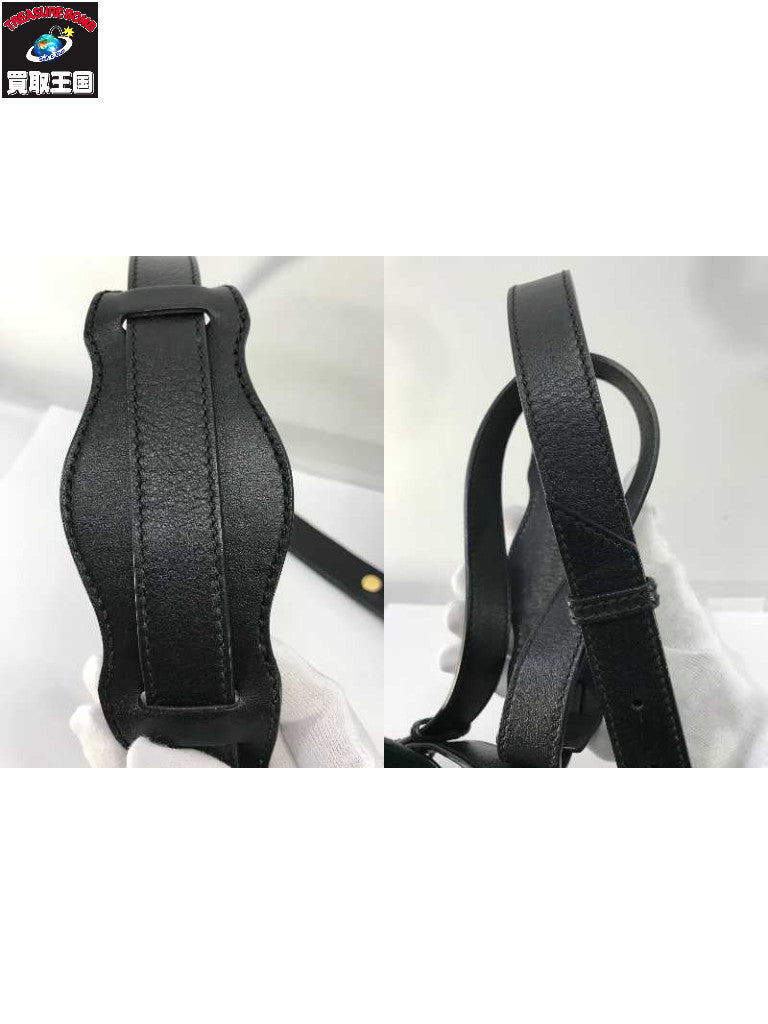 Black Calfskin Metal Plate Mini City