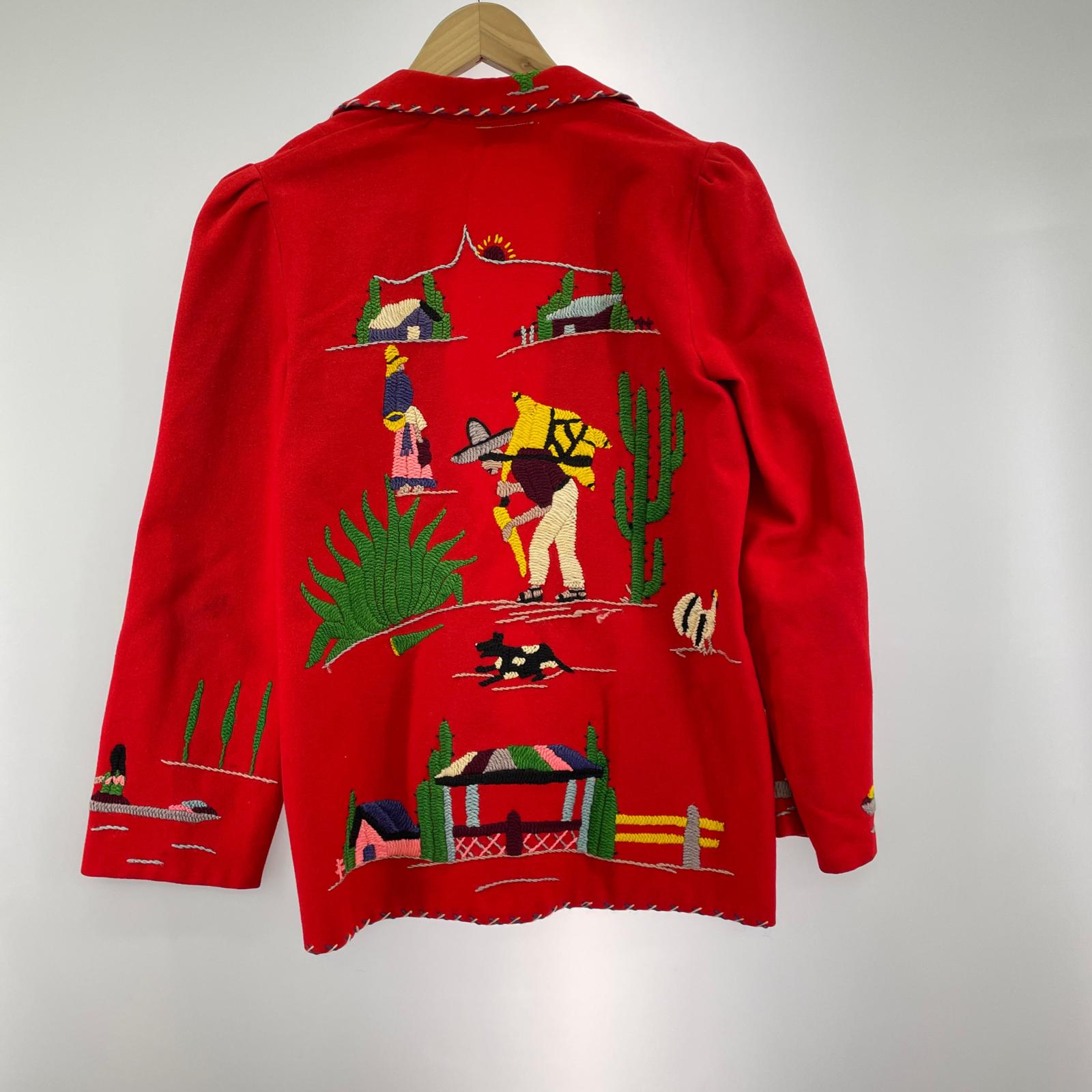 ジャケット 50~60s LOPEZ メキシカンスーベニアジャケット レッド