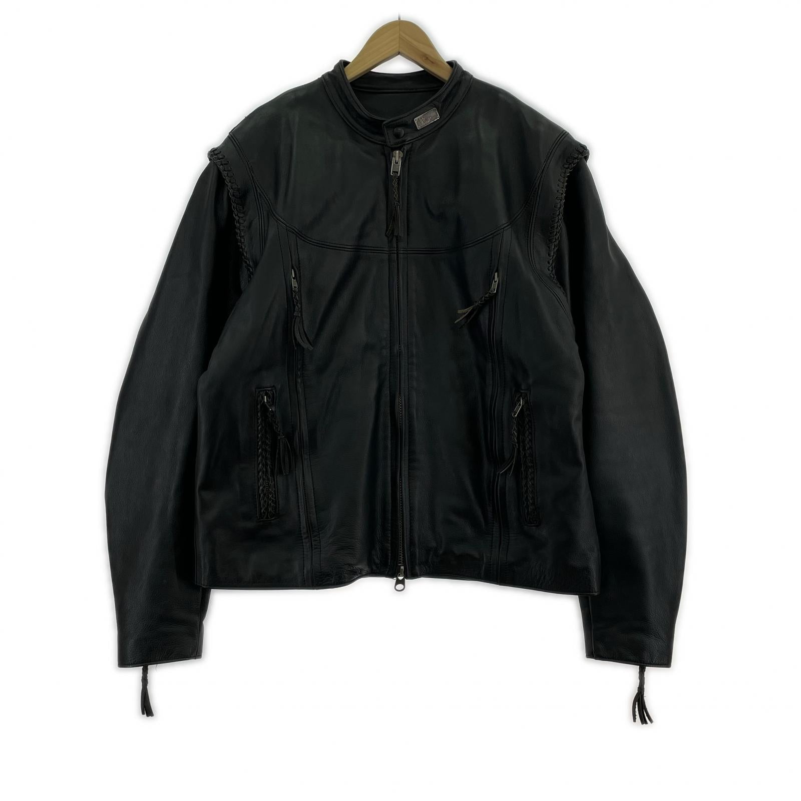 ライダースジャケット シングル USA製 XL ブラック