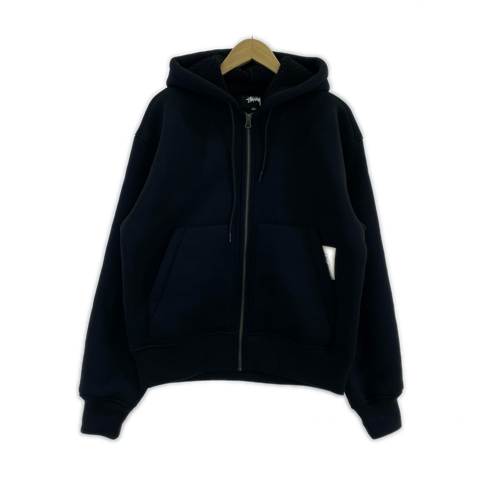 ジャケット BONDED SHERPA HOODIE ジップパーカー (S) S ブラック
