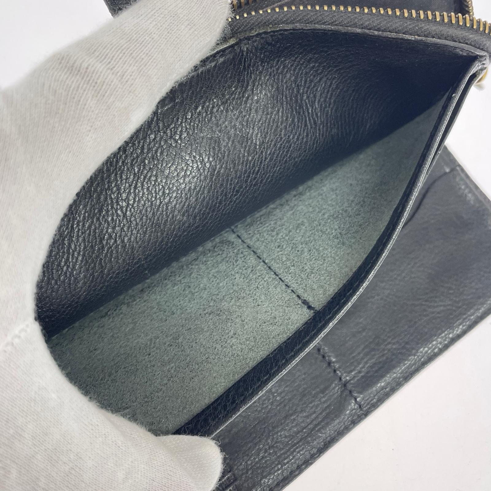 長財布 ロングウォレット/レザー/BLK ブラック