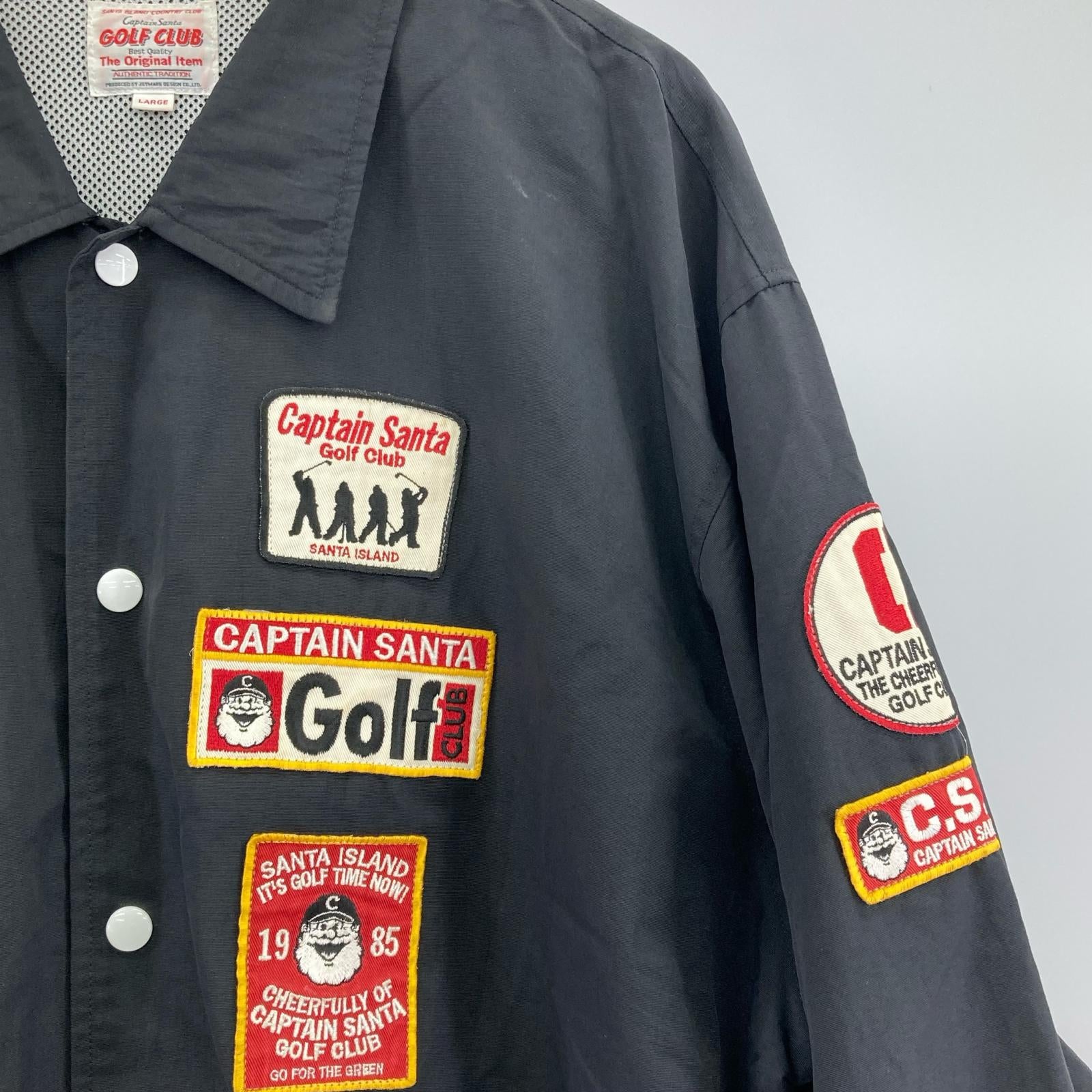 ジャケット CAPTAINSANTA GOLF CLUB ワッペンジャケット L ブラック