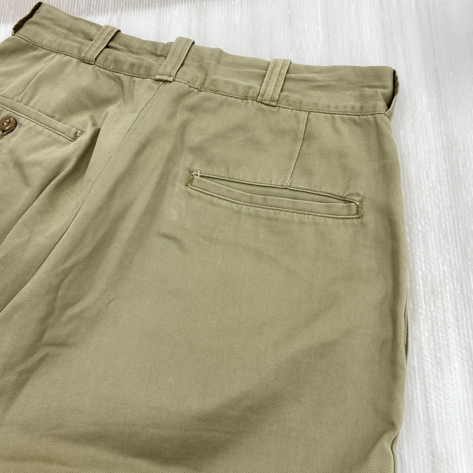 パンツ 米軍実物 推定60s チノパンツ ベージュ L ベージュ