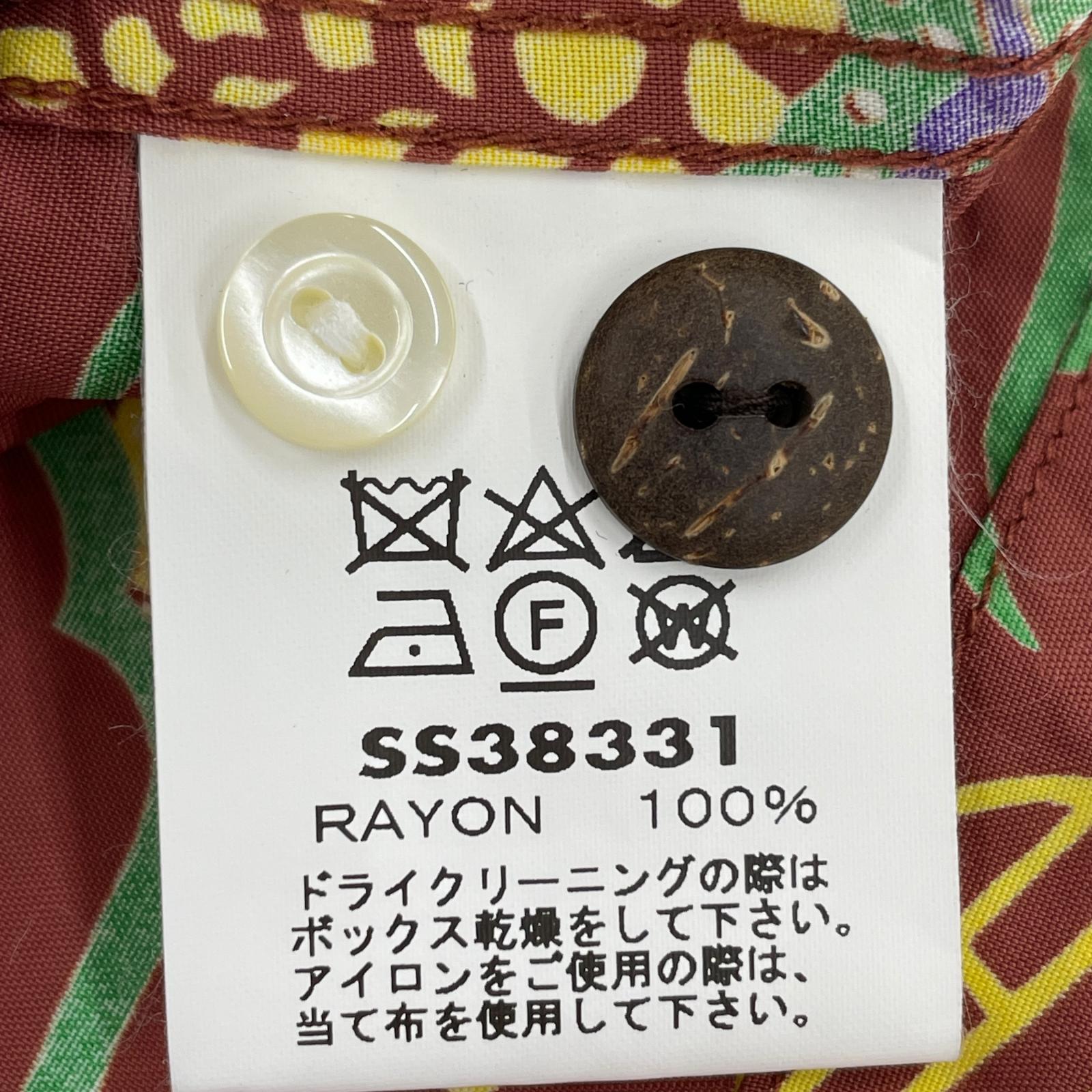 半袖シャツ 総柄　半袖シャツ M ブラウン