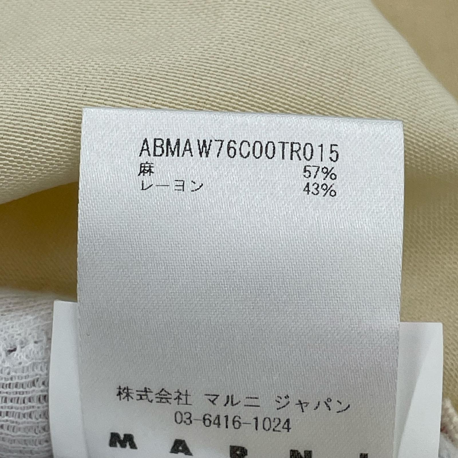 ワンピース MARNI リネンレーヨン ポロシャツワンピース アイボリー 40