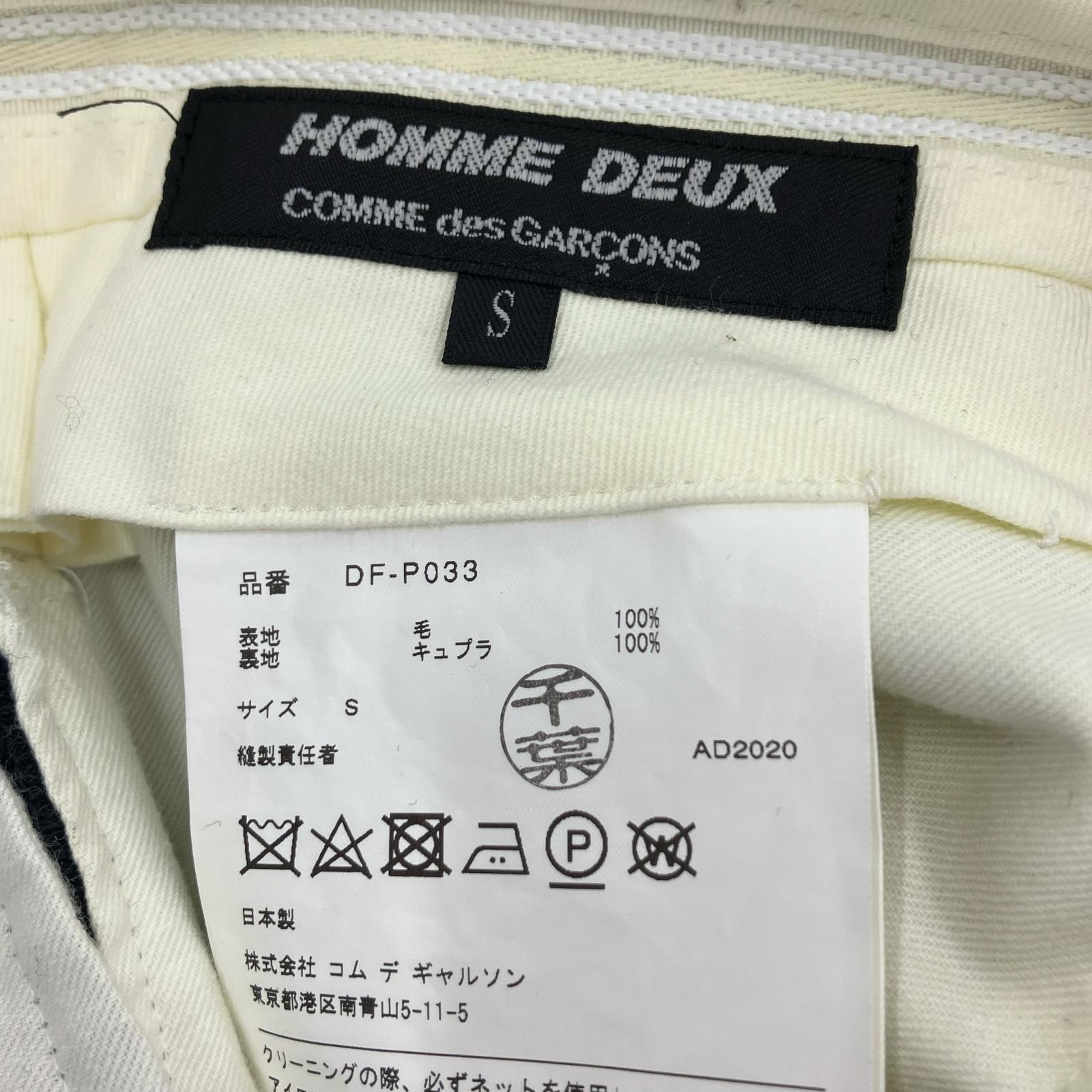 パンツ HOMME DEUX　1タック　S S ブラック