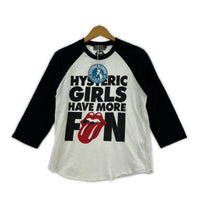 長袖Ｔシャツ ×ROLLING STONES ラグランT 黒白 S
