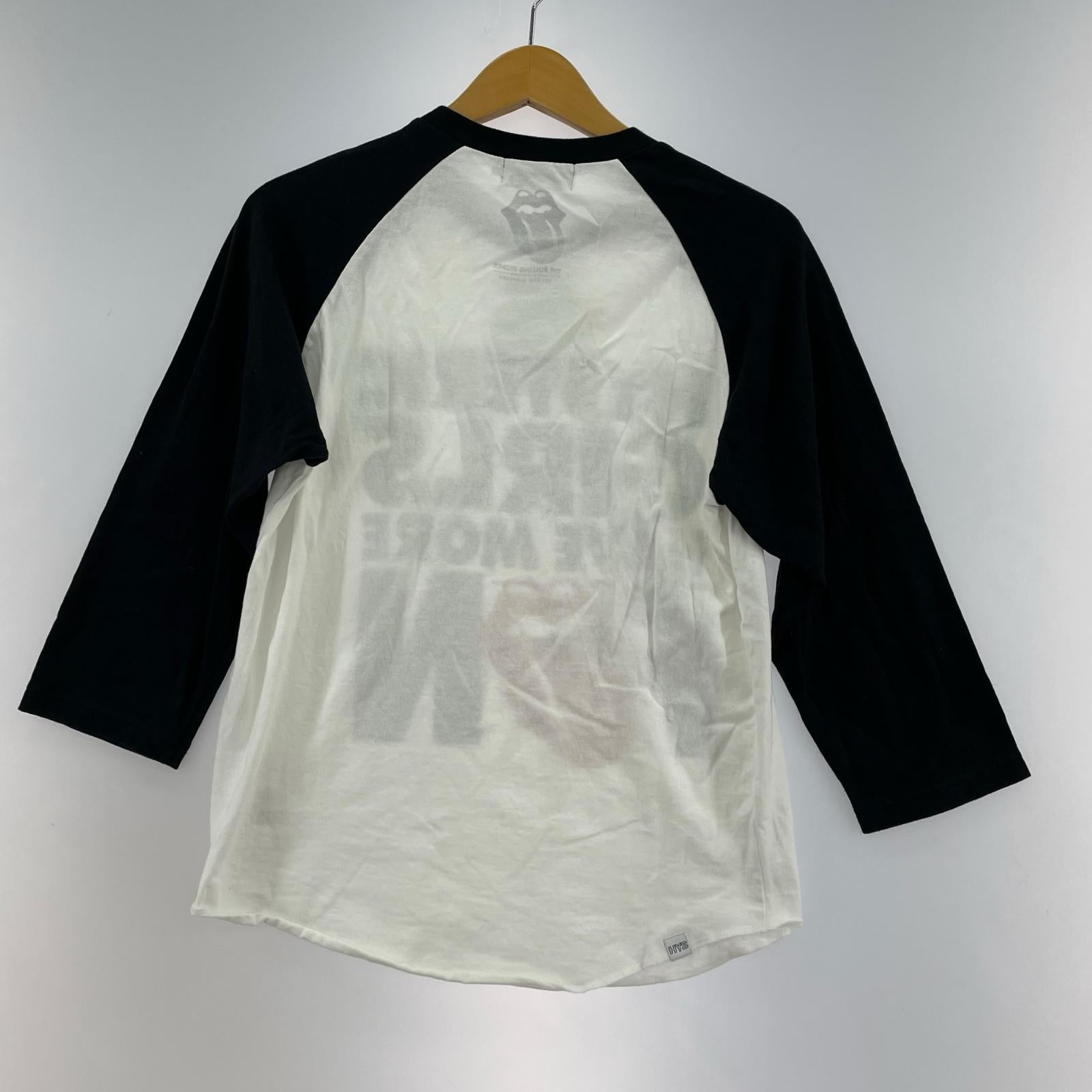 長袖Ｔシャツ ×ROLLING STONES ラグランT 黒白 S