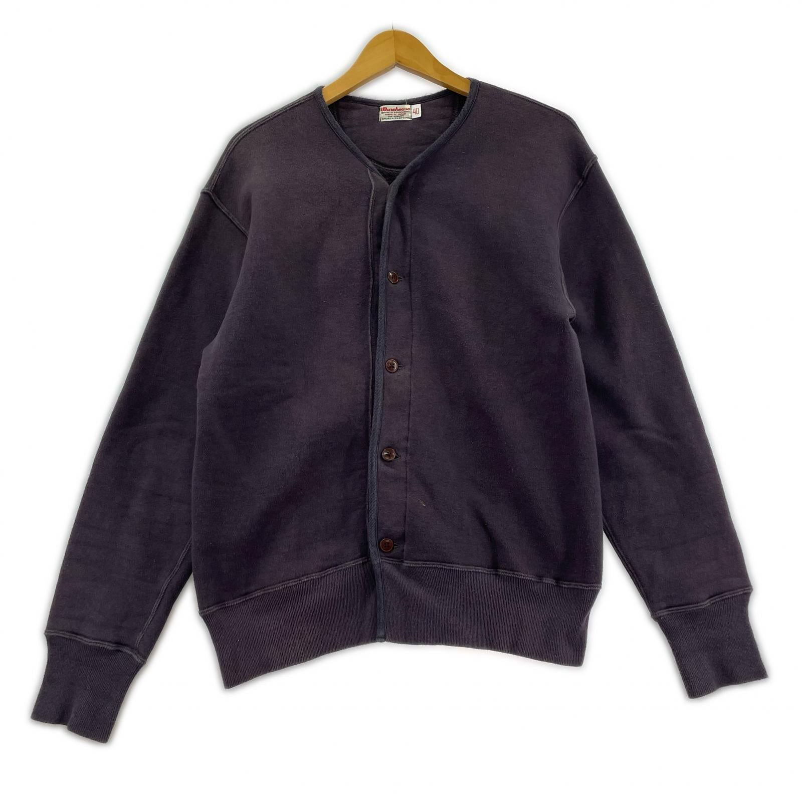 スウェット WAREHOUSE スウェットカーディガン 紺 (40) 40 ネイビー