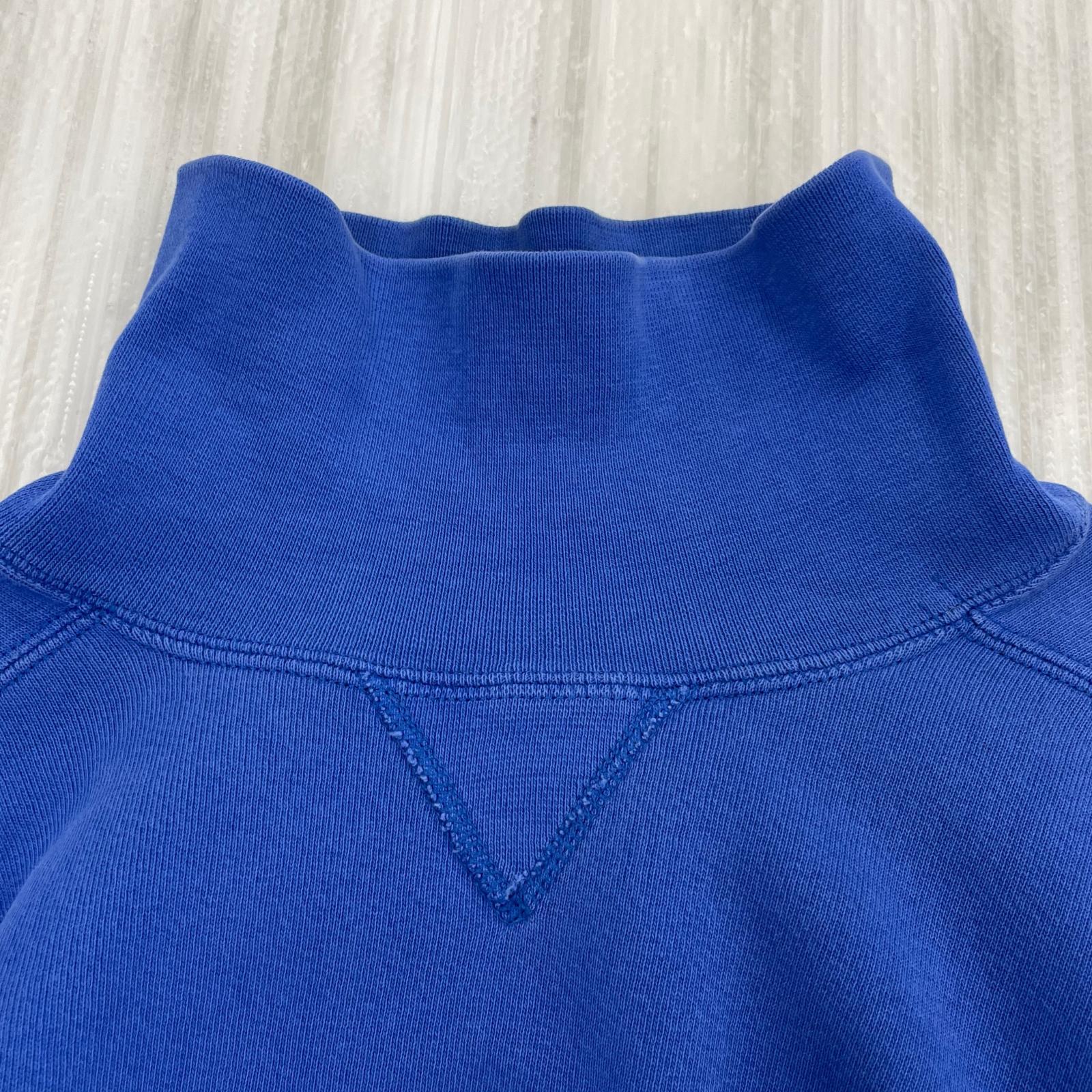 スウェット 90s RUSSELL USA製 HIGHcotton タートルネックスウェットシャツ 青 (L) L ブルー