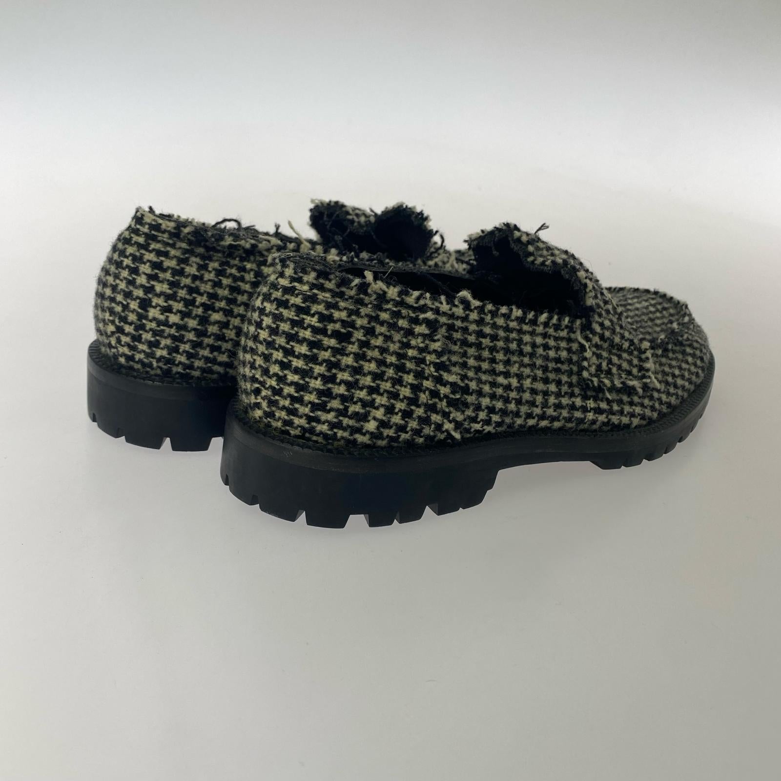 シューズ HOMME PLUS 千鳥 ツイード ローファー 25 25cm (US7 UK6 1/2 EU40)