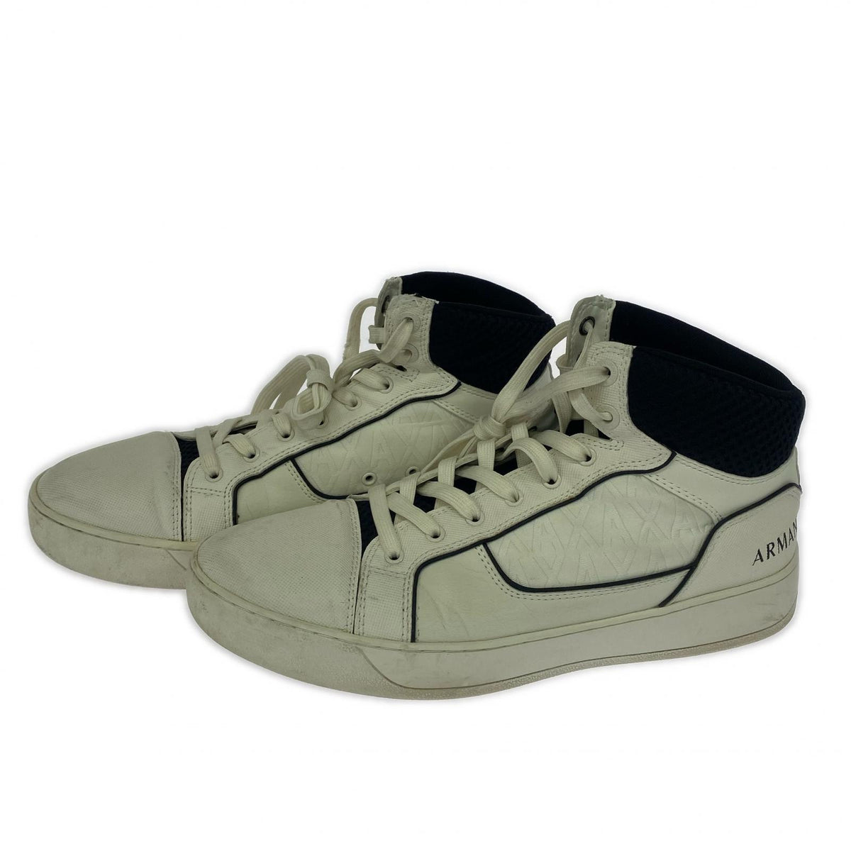 スニーカー ARMANI EXCHANGE ﾐｯﾄﾞｶｯﾄｽﾆｰｶｰ 白 (27) 28cm (US10 UK9 1/2 EU46) ホワイト